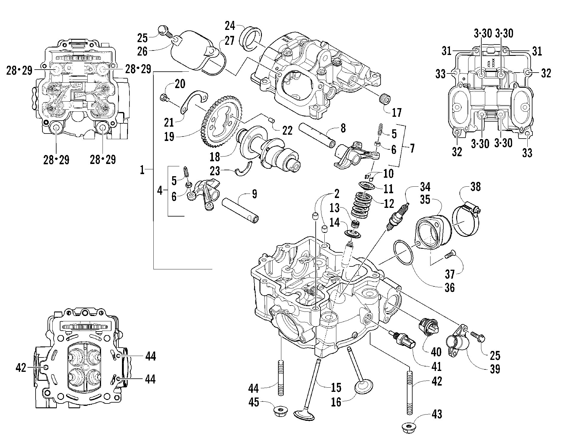 Головка блока цилиндров AND CAMSHAFT/VALVE ASSEMBLY [94533]