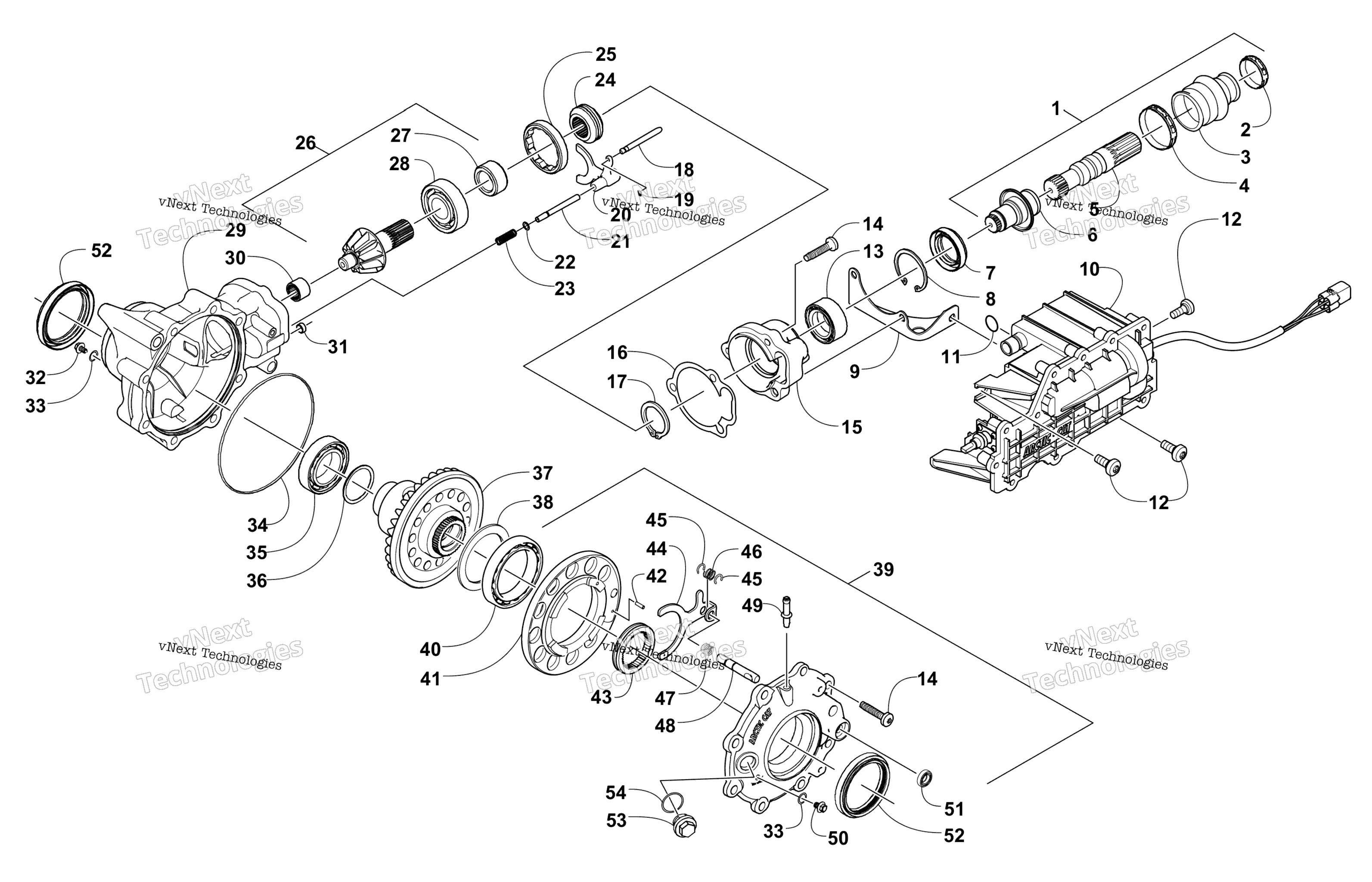 Передняя часть Drive Gearcase Assembly