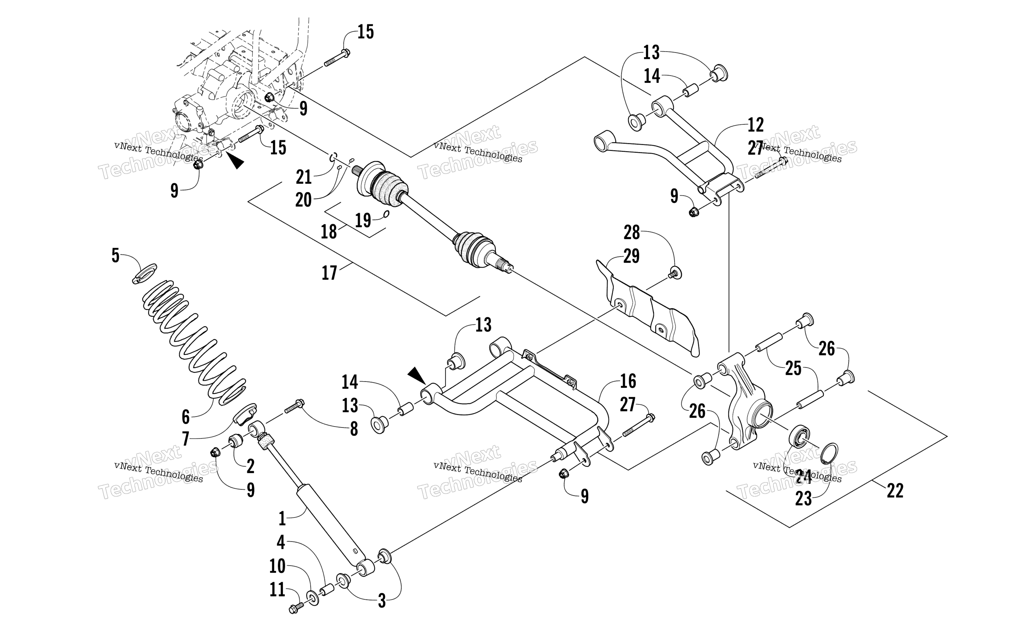 Задняя часть Suspension Assembly