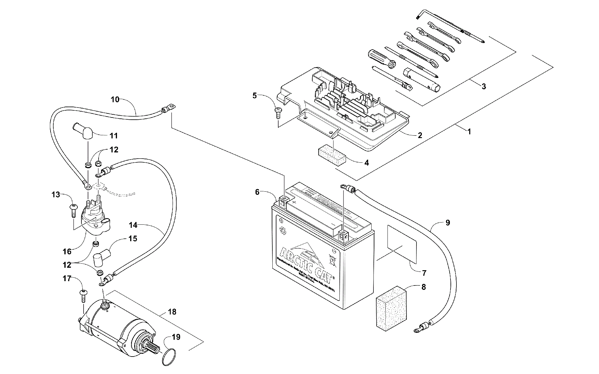 Аккумулятор AND STARTER ASSEMBLY [92309]