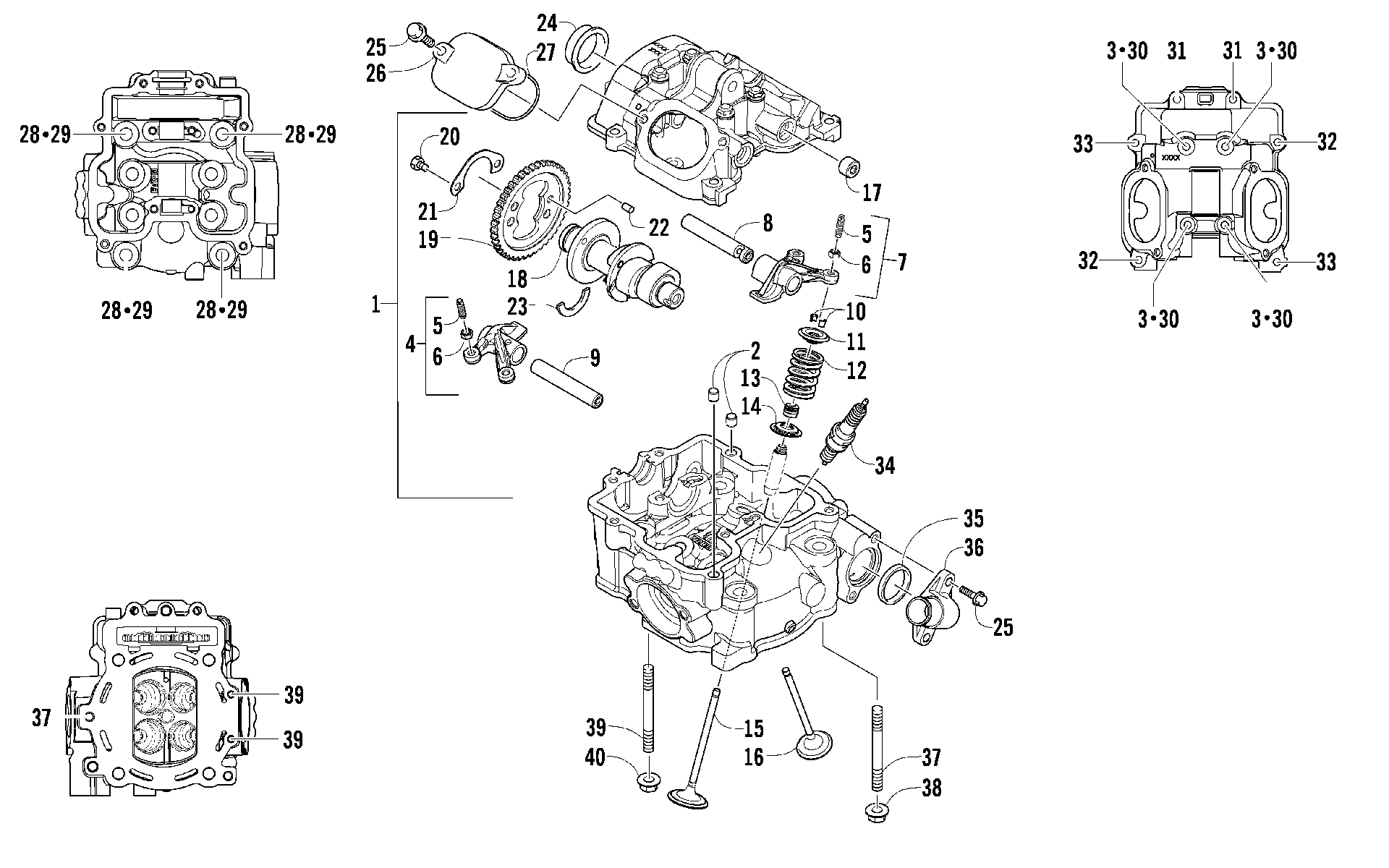 Головка блока цилиндров AND CAMSHAFT/VALVE ASSEMBLY [92065]