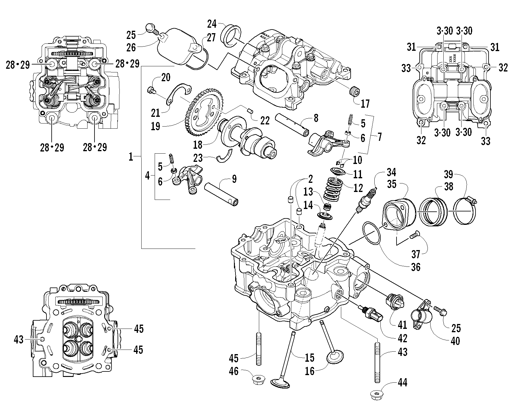 Головка блока цилиндров AND CAMSHAFT/VALVE ASSEMBLY [92025]