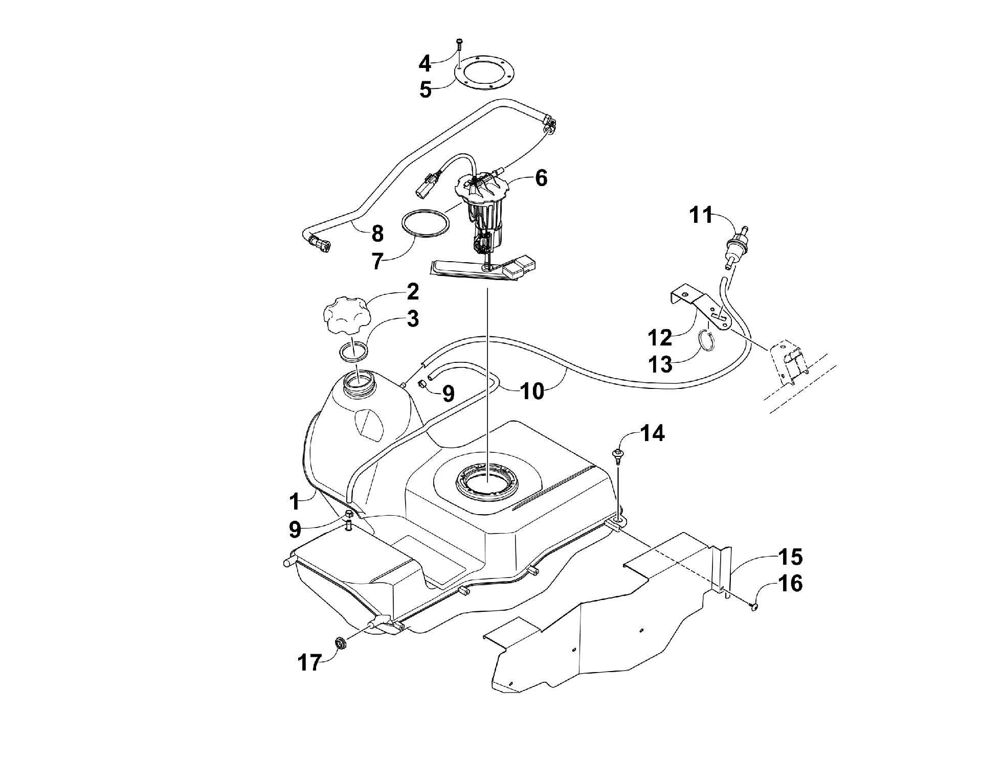 Узел топливного бака (VIN: AT205777 AND UP) [92279]