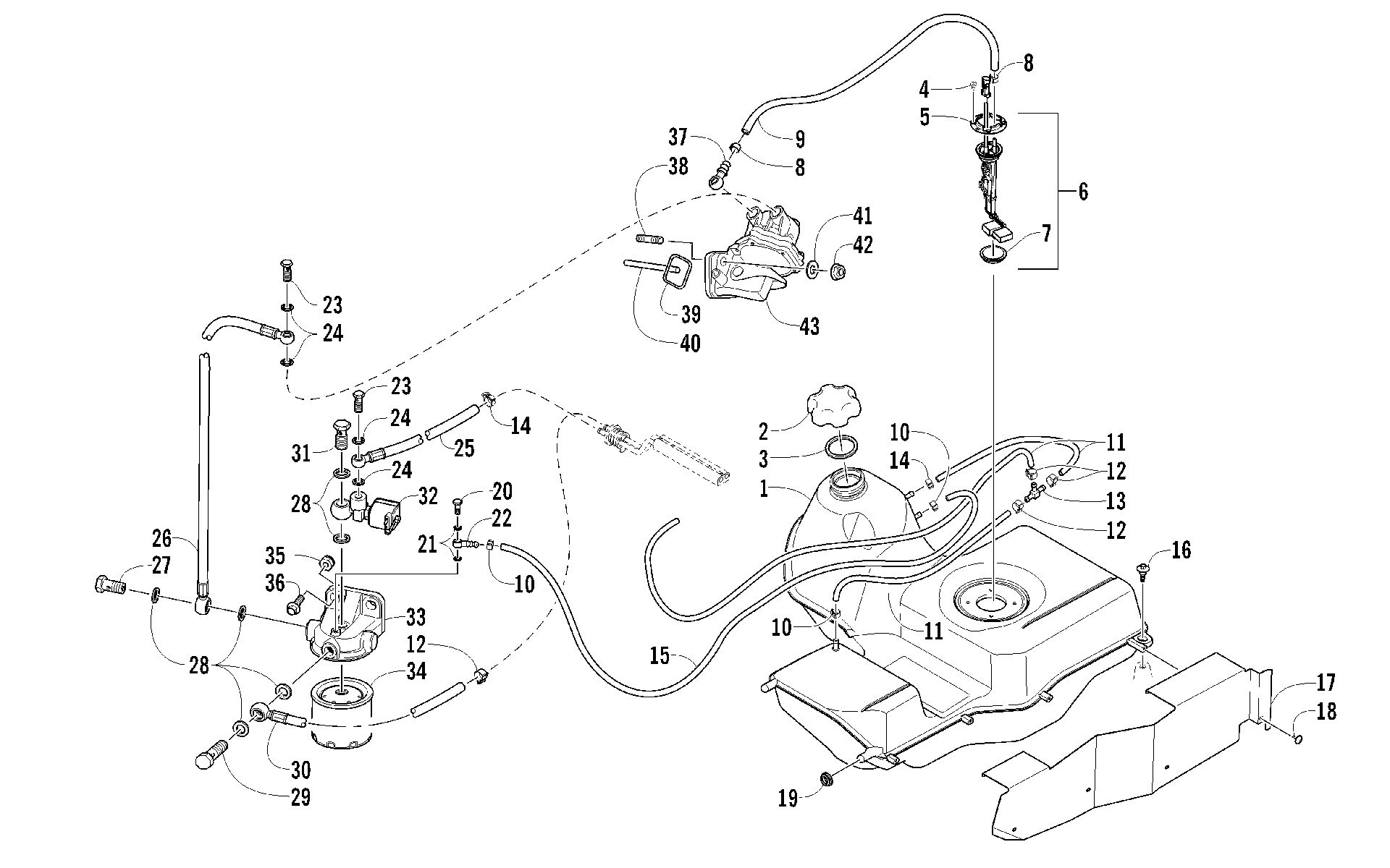 Топливный бак AND FUEL FILTER ASSEMBLIES [96192]