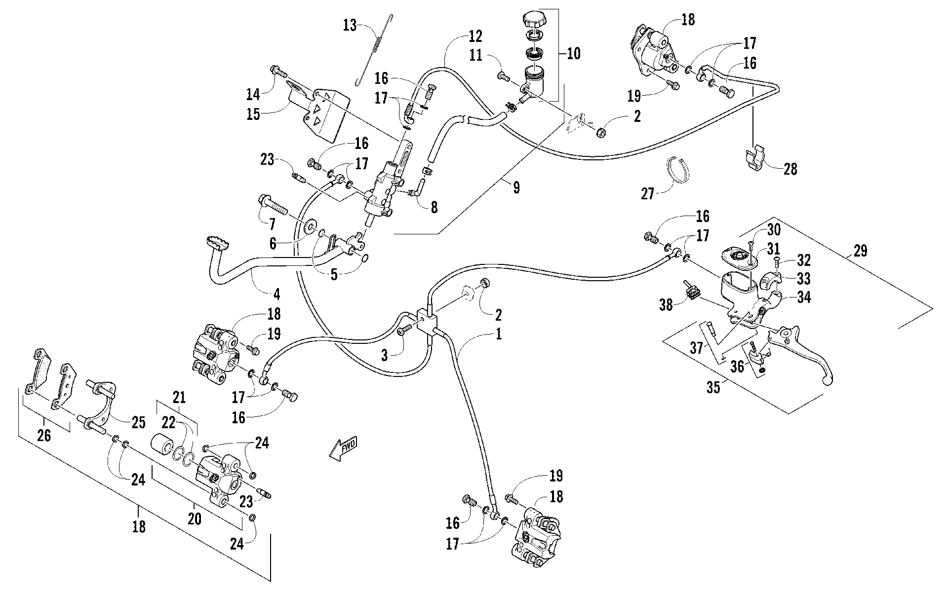 Hydraulic тормоз ASSEMBLY [95080]
