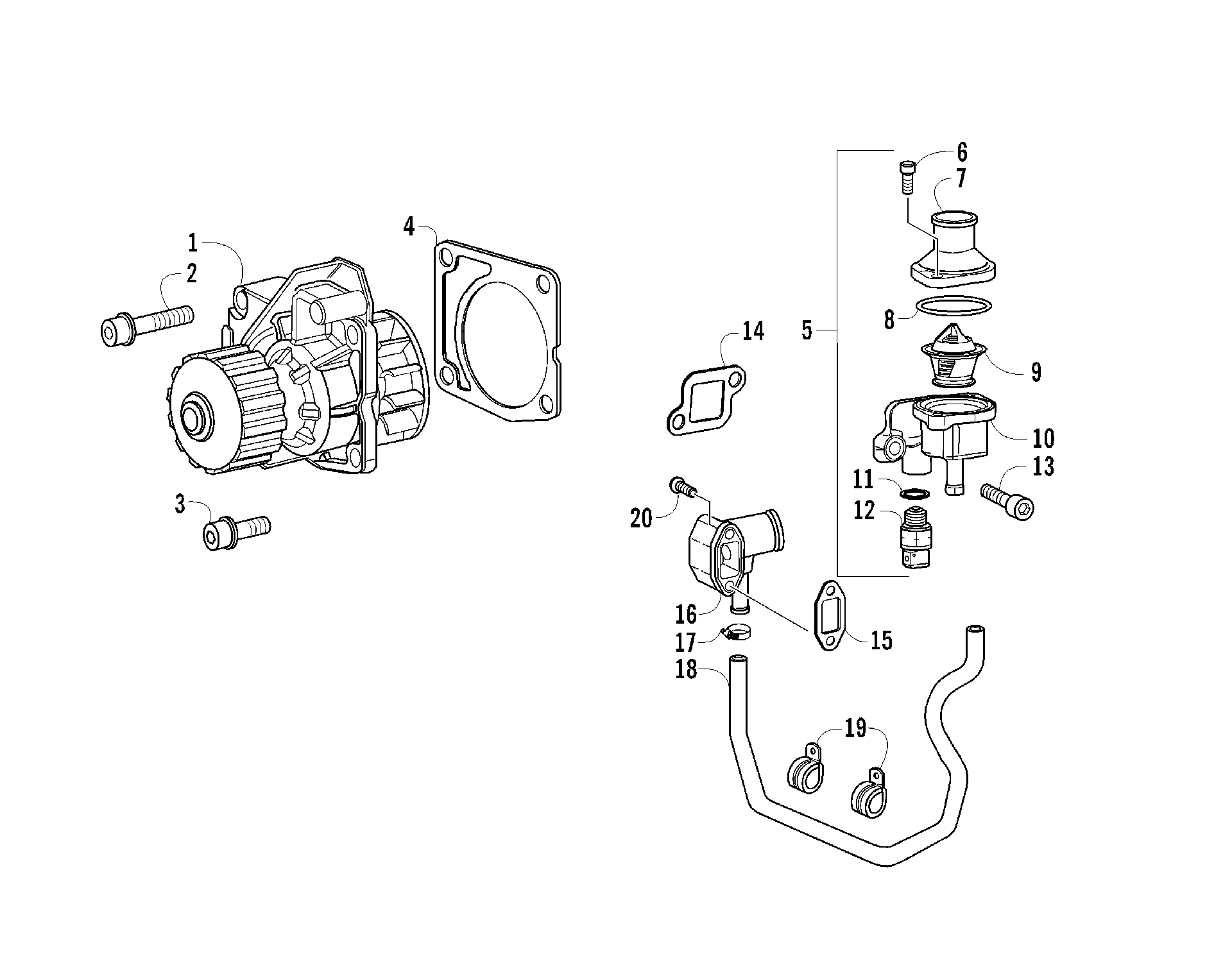 Водяная помпа AND THERMOSTAT HOUSING ASSEMBLY [94183]