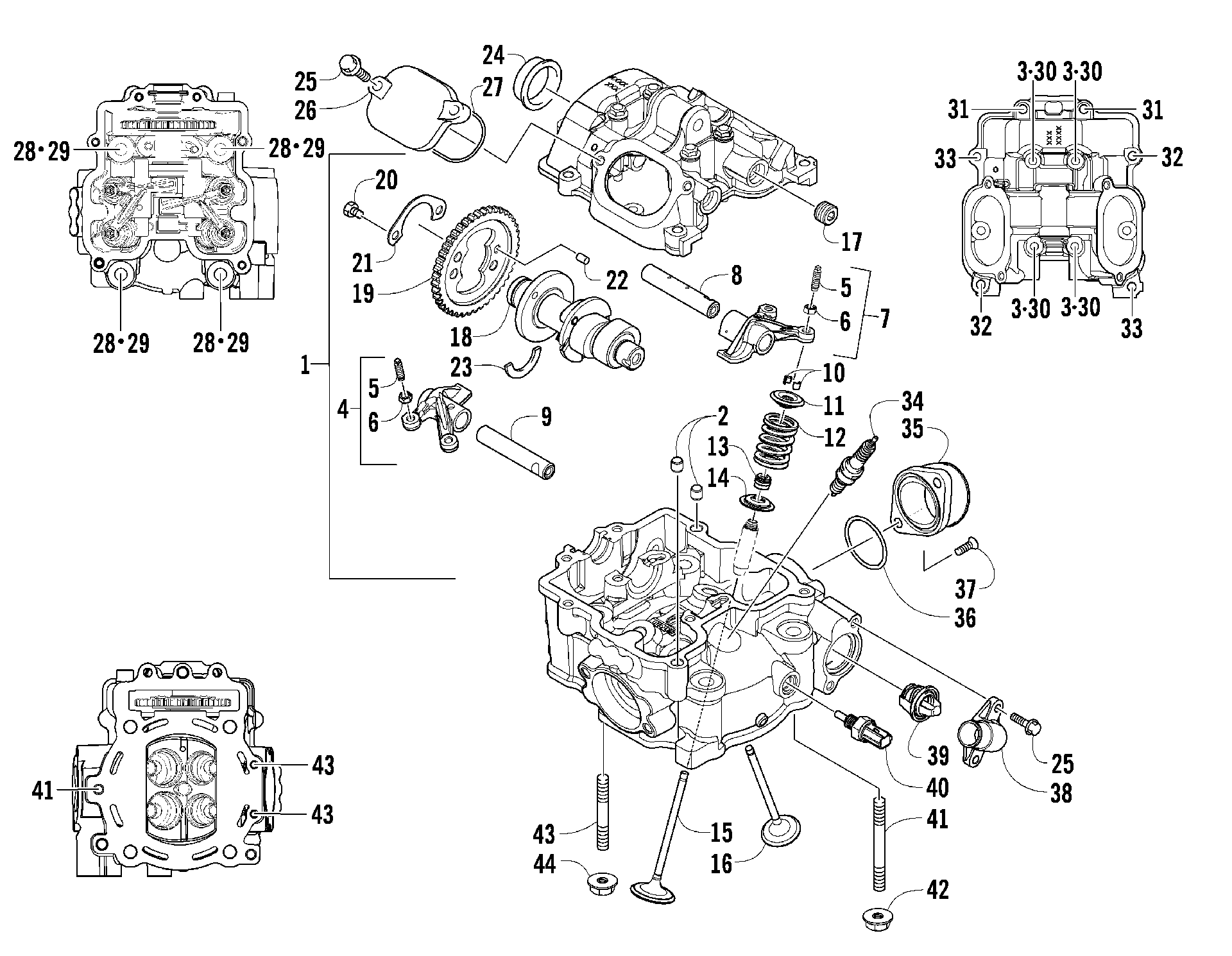 Головка блока цилиндров AND CAMSHAFT/VALVE ASSEMBLY [92122]