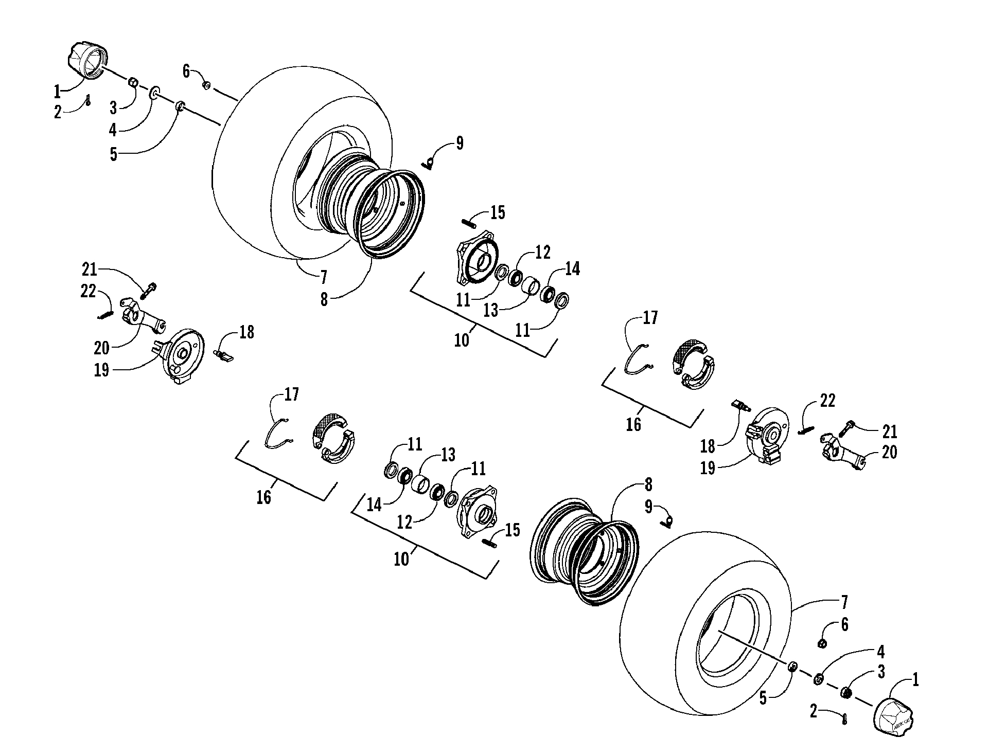 Переднее колесо AND BRAKE ASSEMBLIES [85308]