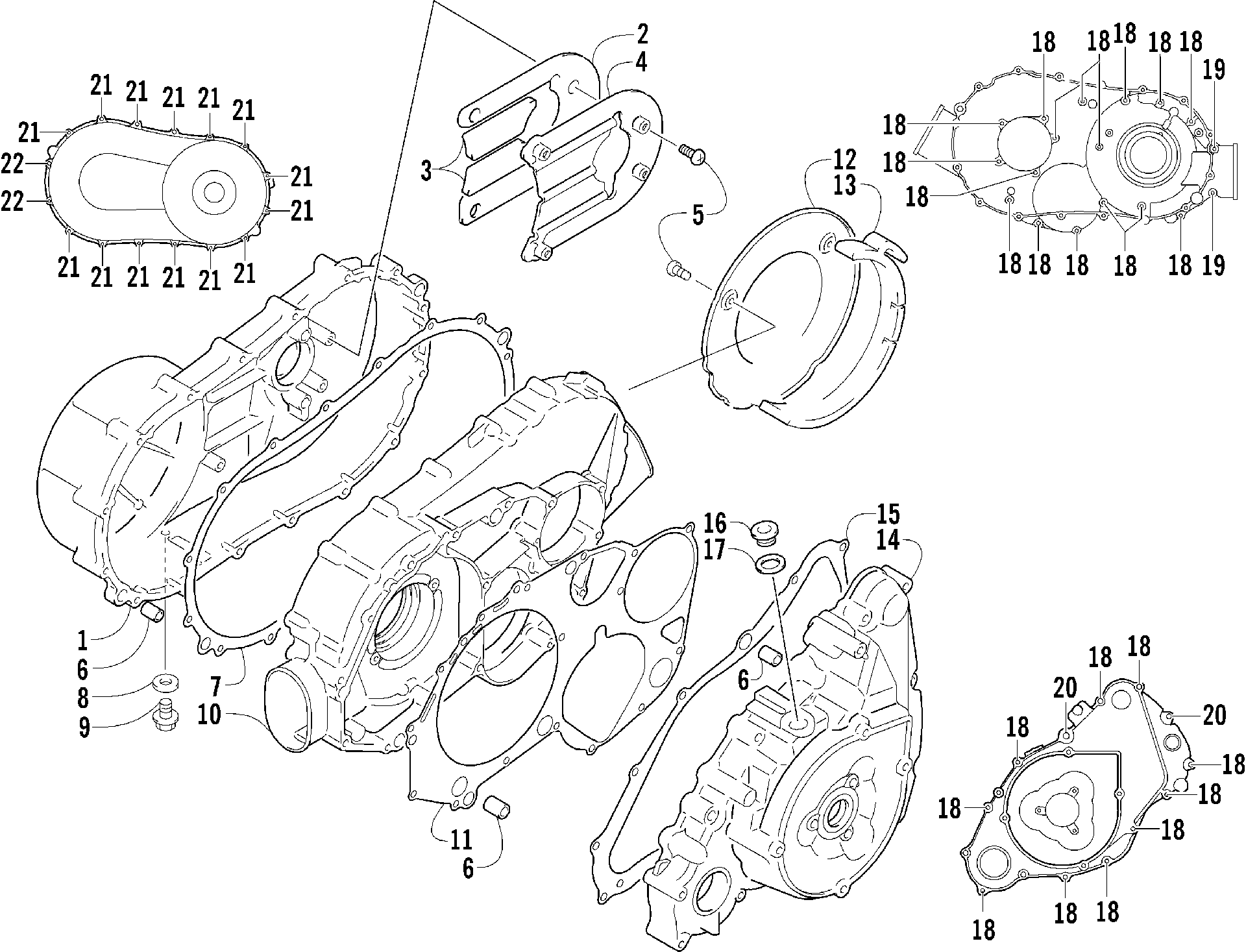 Узел крышки сцепления/ремня/магнето [89194]