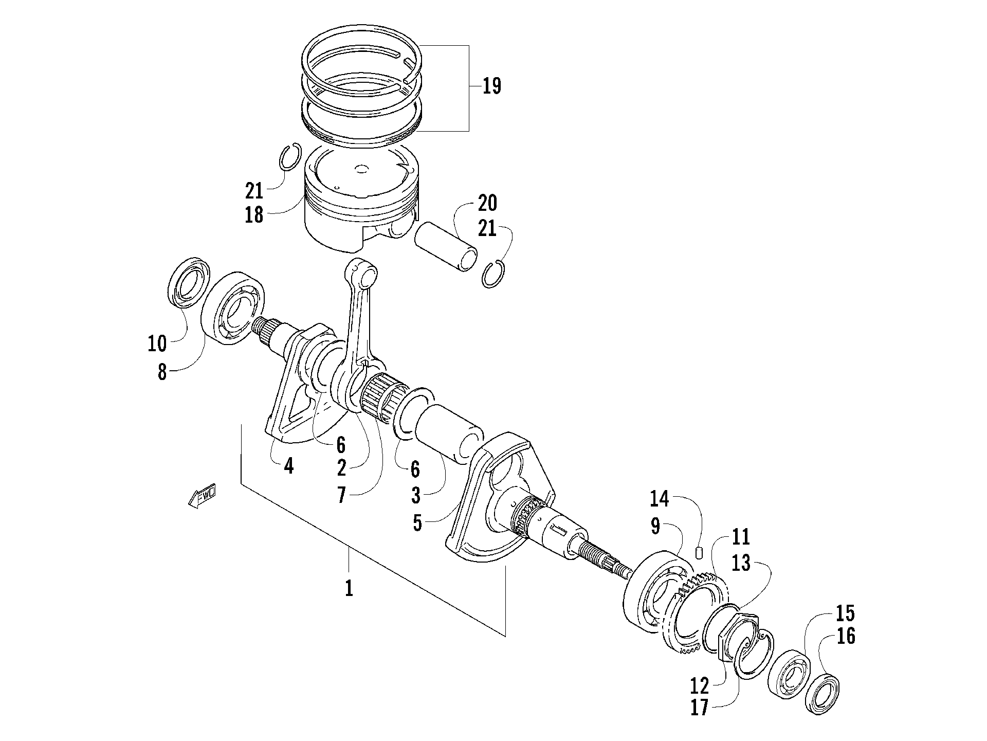 Коленчатый вал AND PISTON ASSEMBLY [87572]