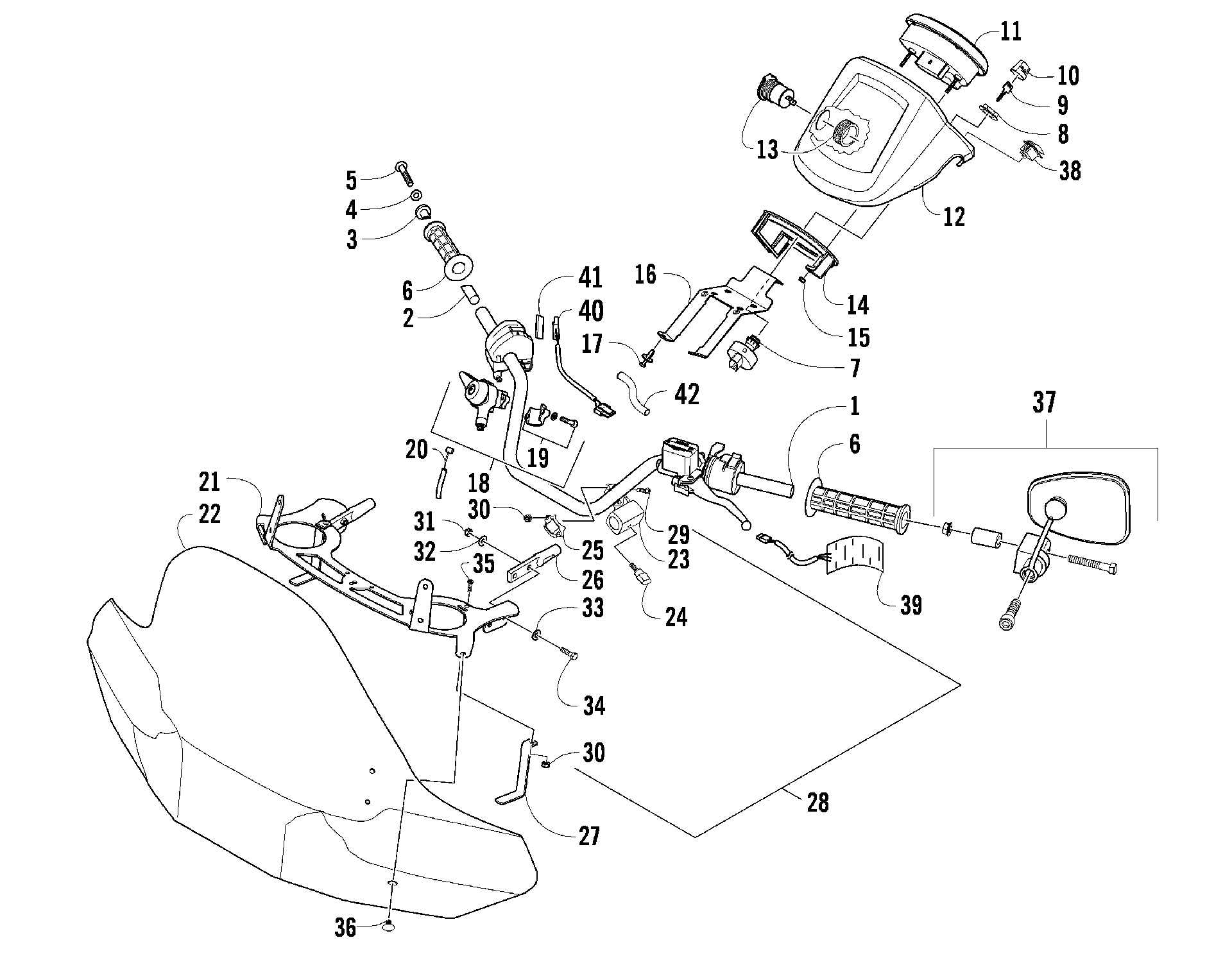 Руль AND WINDSHIELD ASSEMBLY [88943]