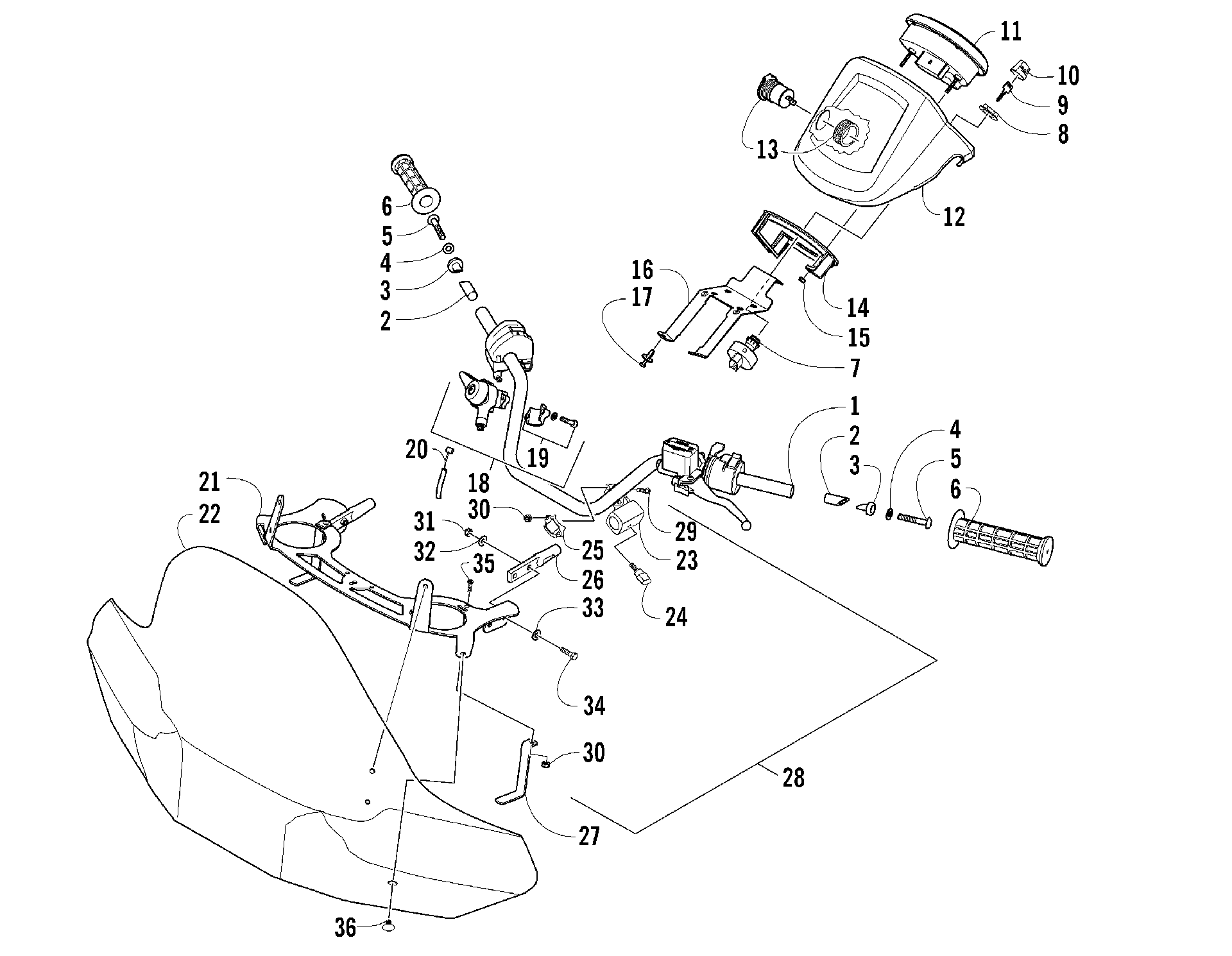 Руль AND WINDSHIELD ASSEMBLY [87865]