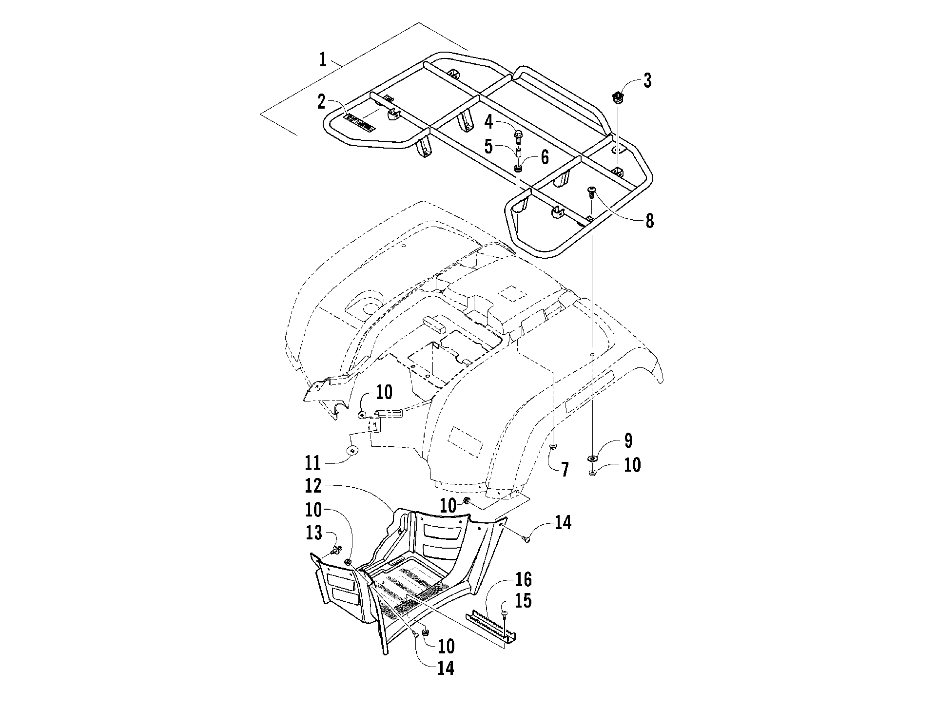 задний полка и FOOTWELL ASSEMBLIES [87552]