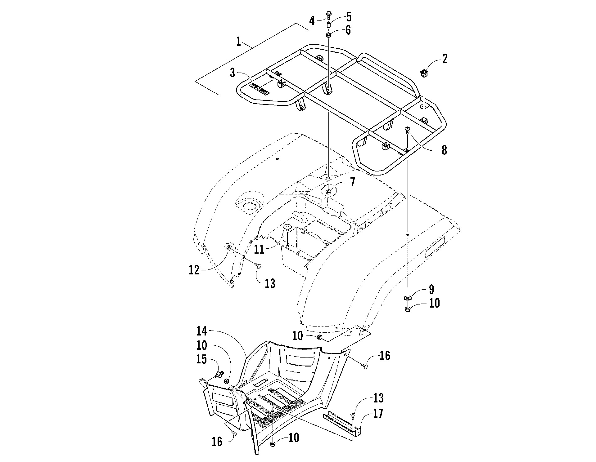 задний полка и FOOTWELL ASSEMBLIES [87314]