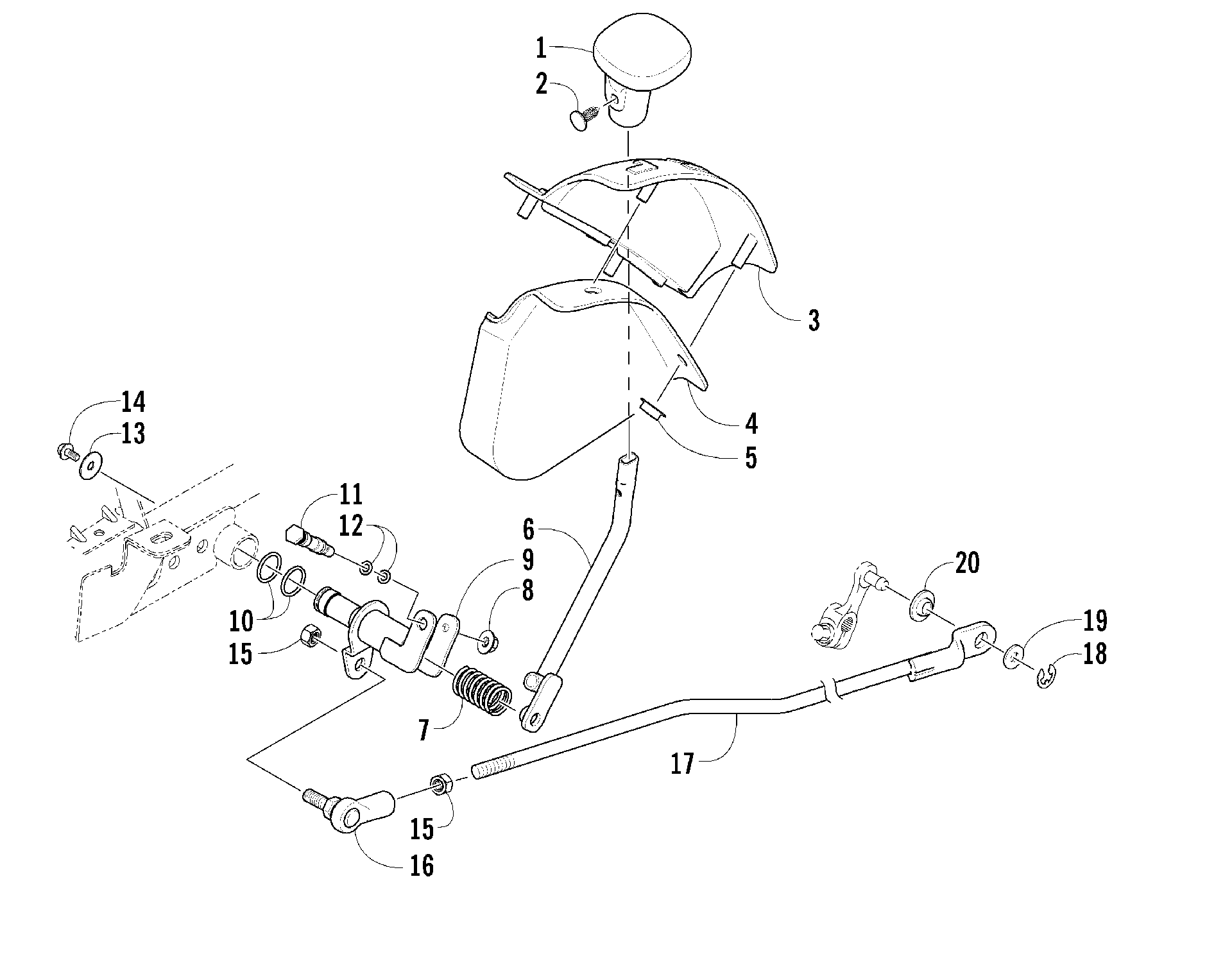 Задняя передача SHIFT LEVER ASSEMBLY [85793]