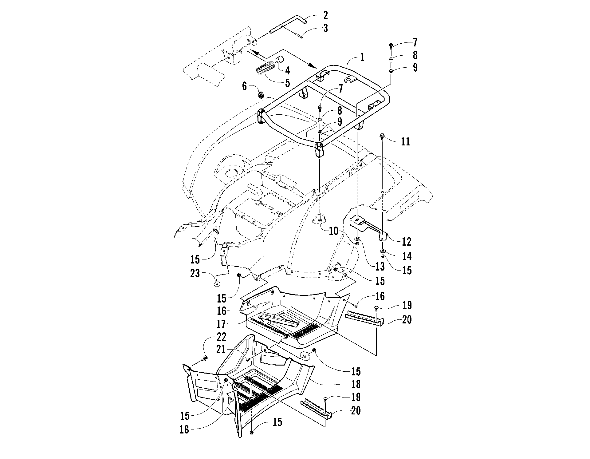 задний полка и FOOTWELL ASSEMBLIES [87557]