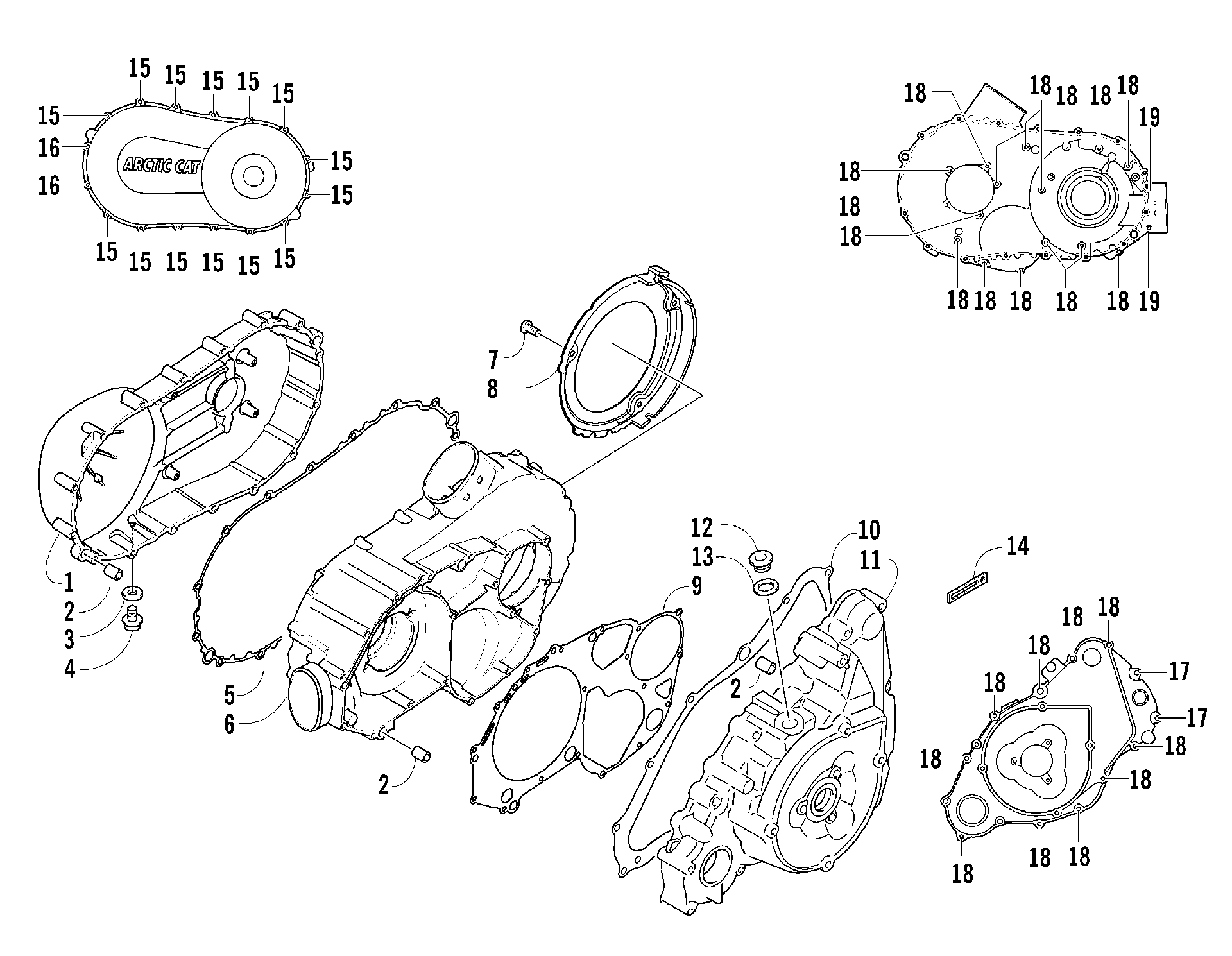 Узел крышки сцепления/ремня/магнето [85828]