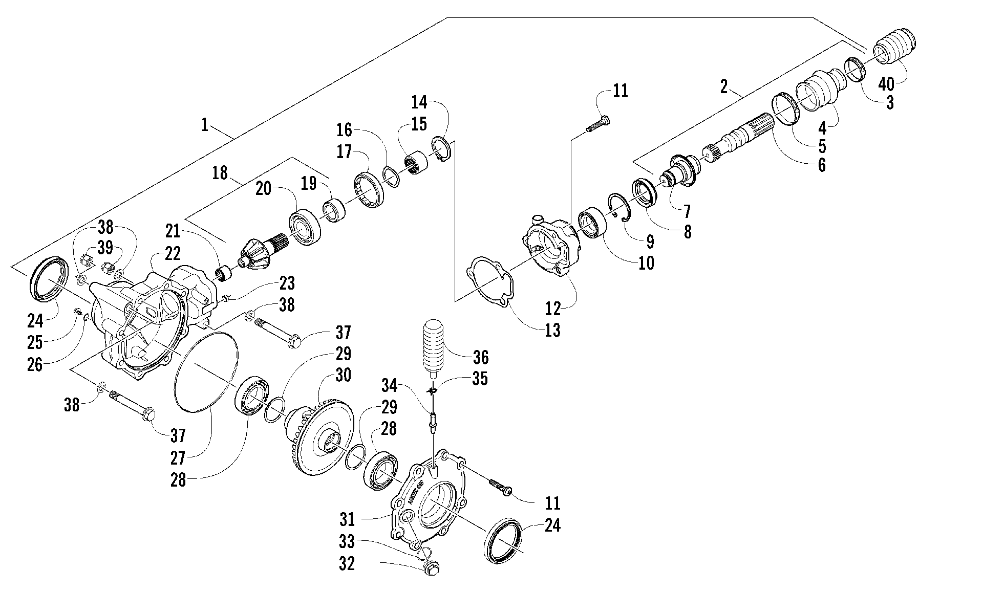 Передняя часть DRIVE GEARCASE ASSEMBLY [83756]