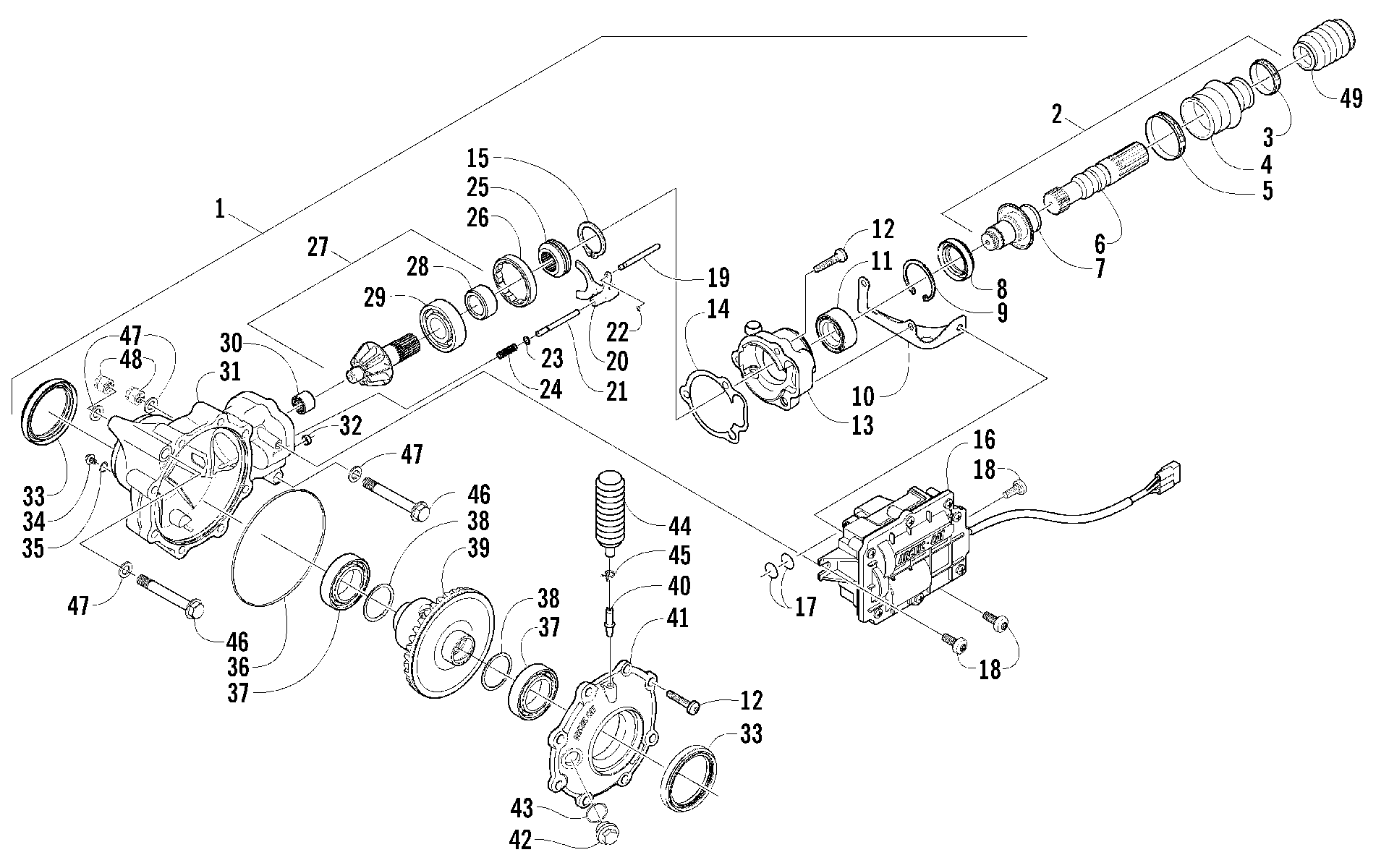 Передняя часть DRIVE GEARCASE ASSEMBLY [83947]