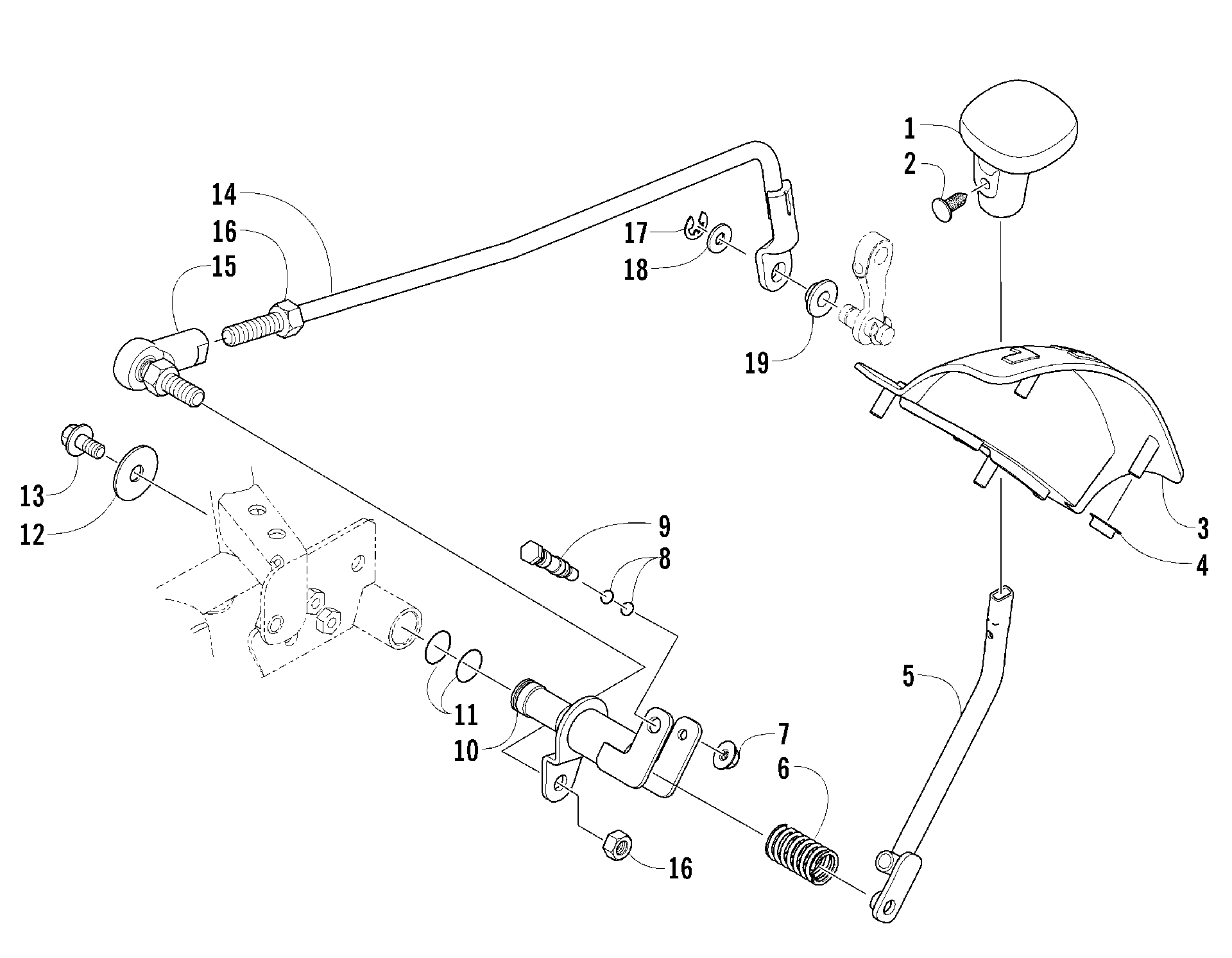 Задняя передача SHIFT LEVER ASSEMBLY [83752]