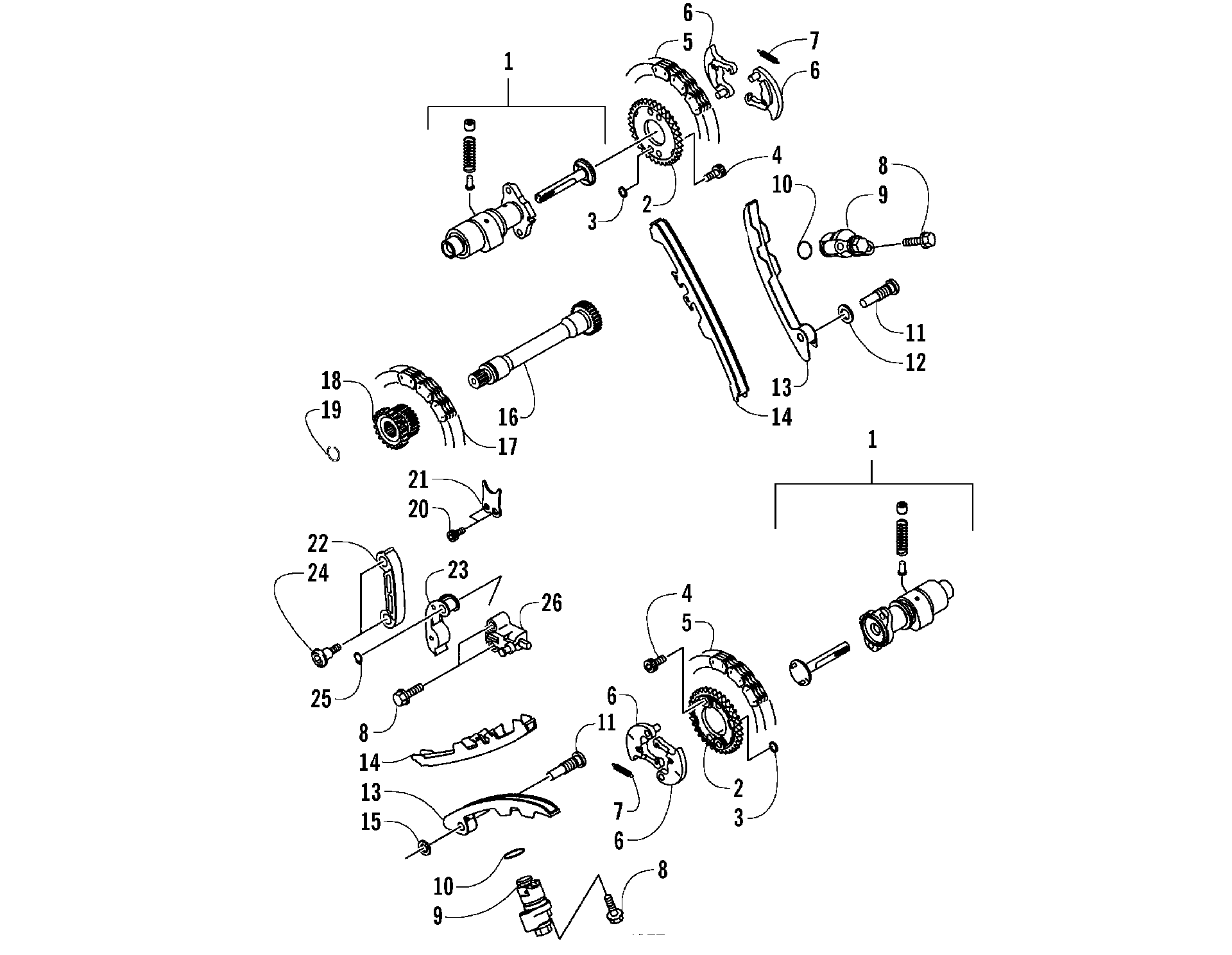CAMSHAFTS / TENSIONER узел [83020]