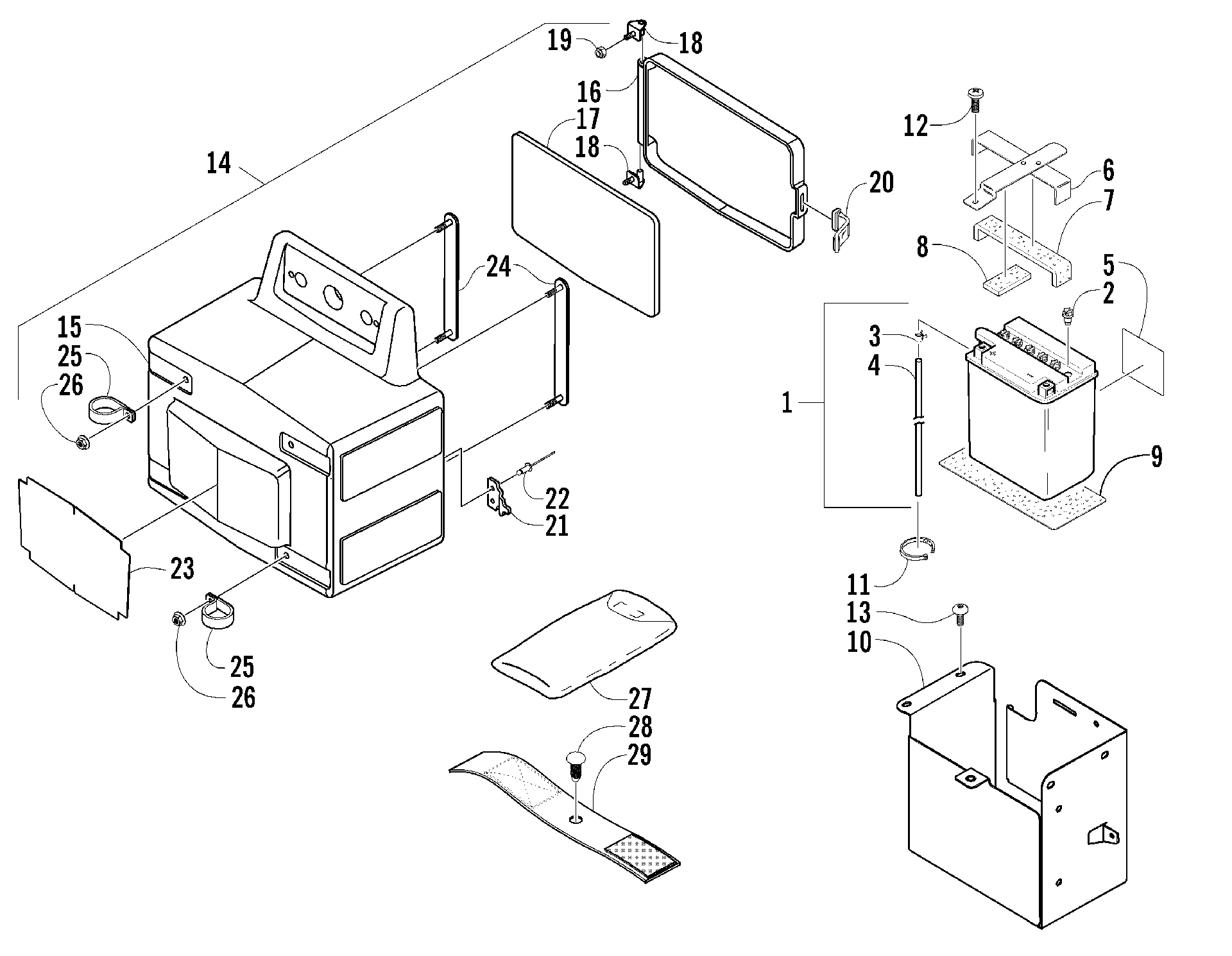 STORAGE BOX и аккумулятор узел [78709]