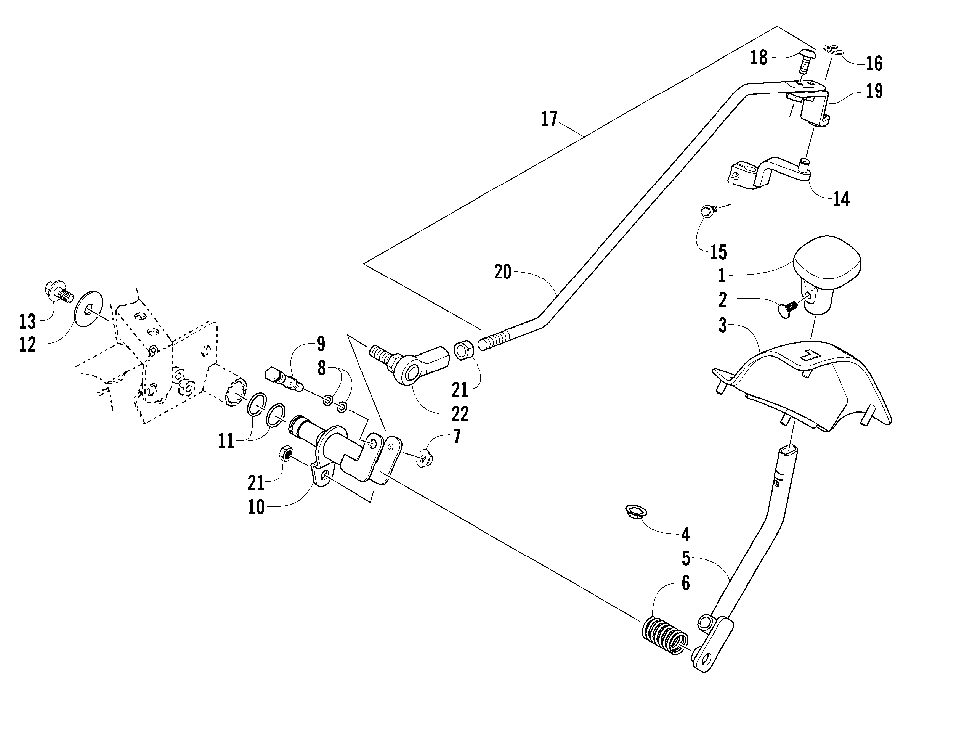 Задняя передача SHIFT LEVER ASSEMBLY [83008]