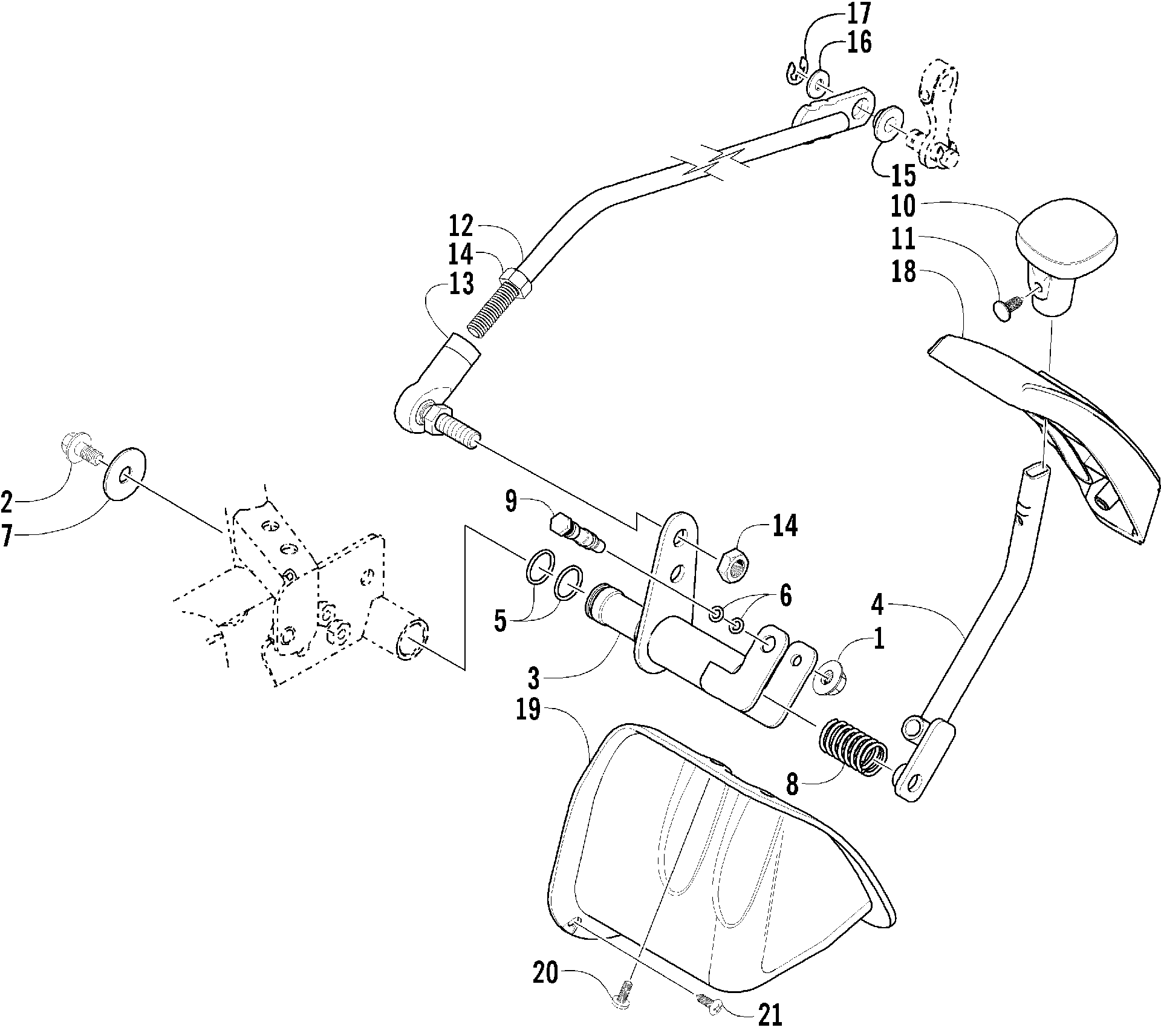 Задняя передача SHIFT LEVER ASSEMBLY [78653]