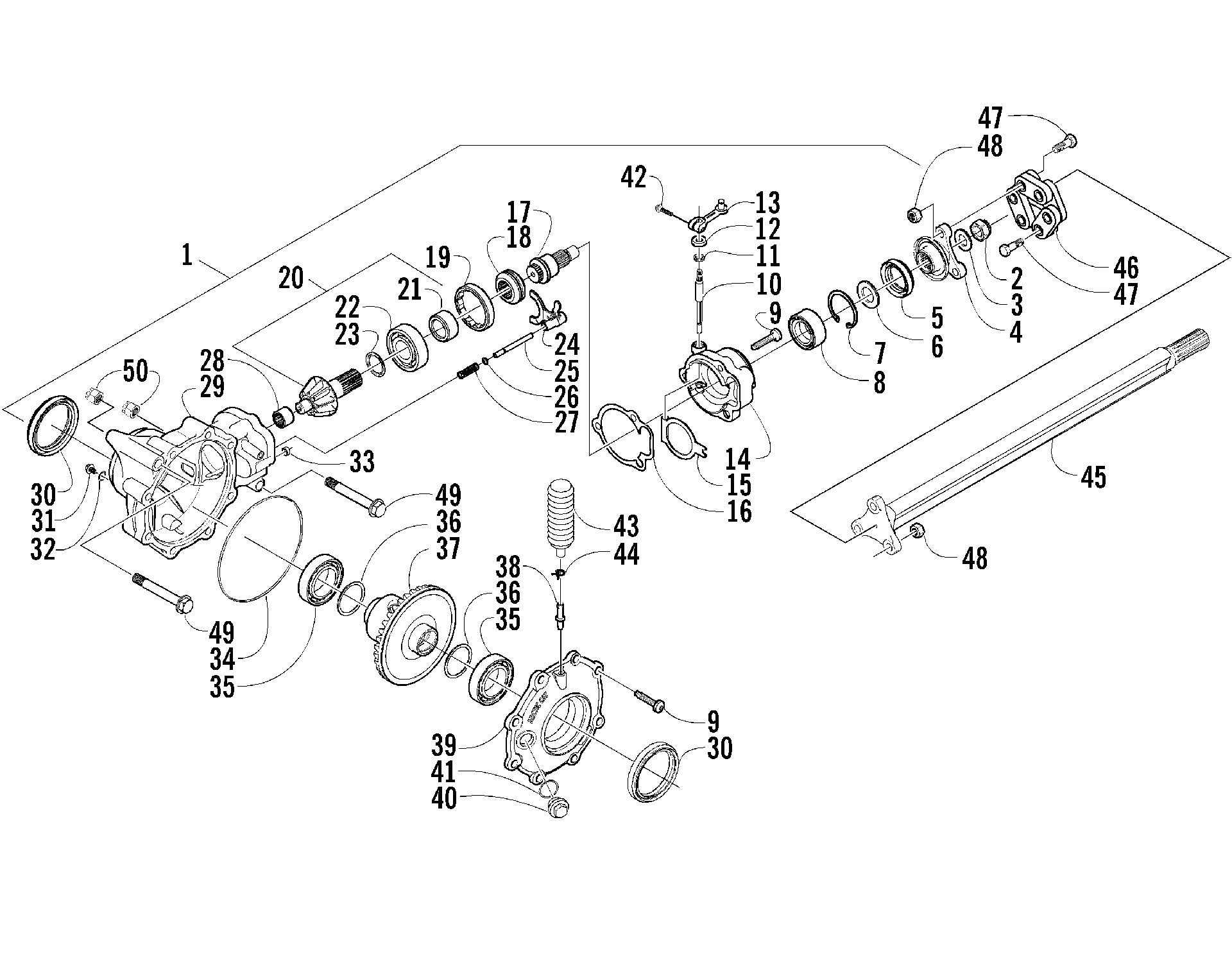 Передняя часть DRIVE GEARCASE ASSEMBLY (4X4) [54987]