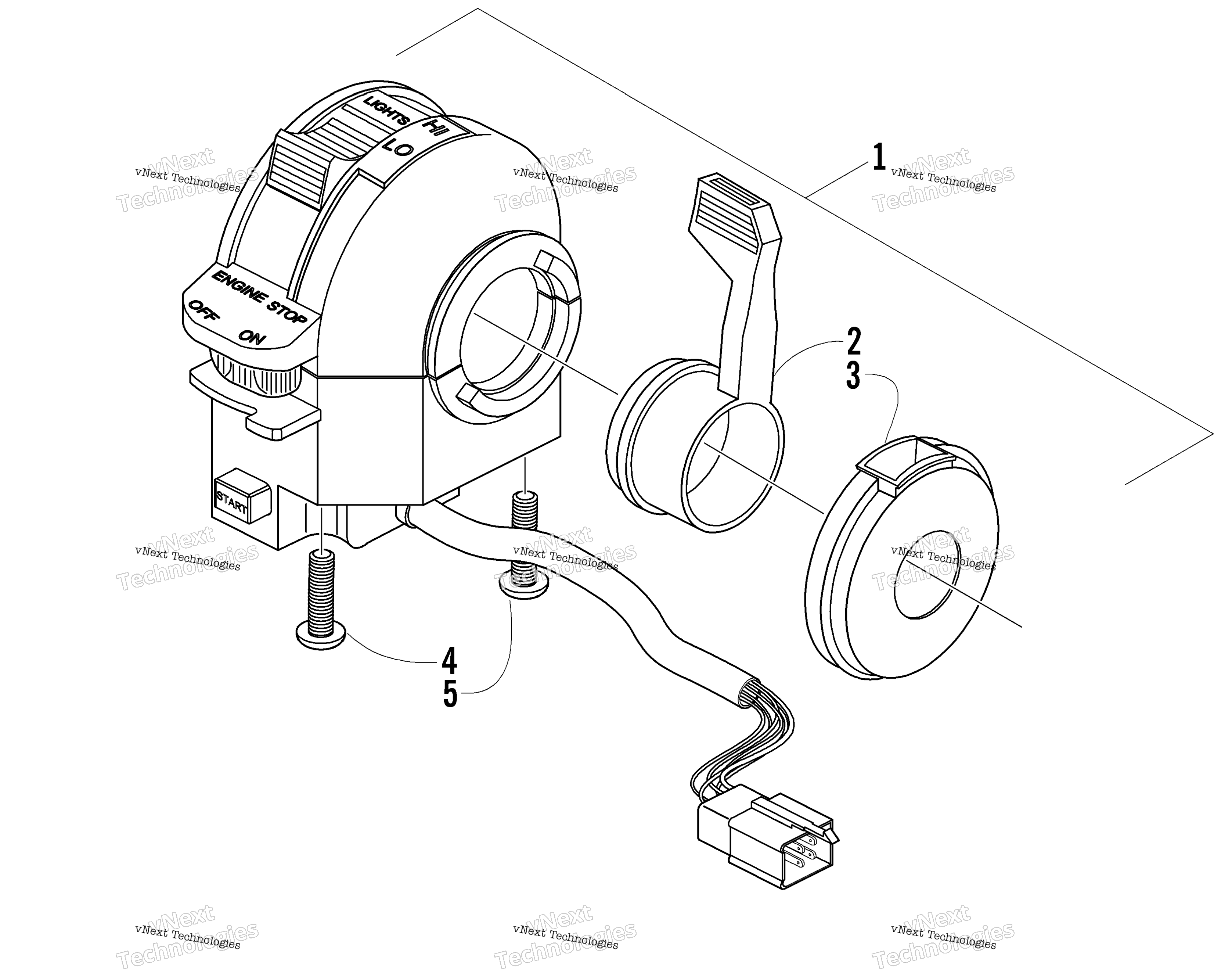Управление SWITCH HOUSING ASSEMBLY