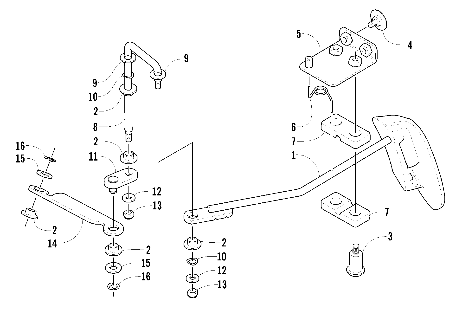 Передняя часть DRIVE SHIFT LINKAGE ASSEMBLY [60013]