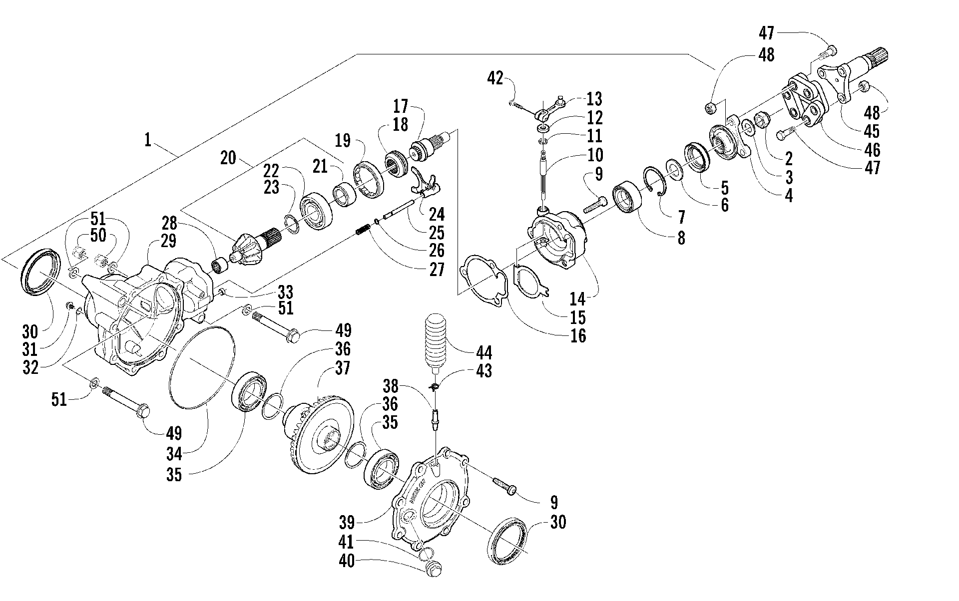 Передняя часть DRIVE GEARCASE ASSEMBLY [55486]