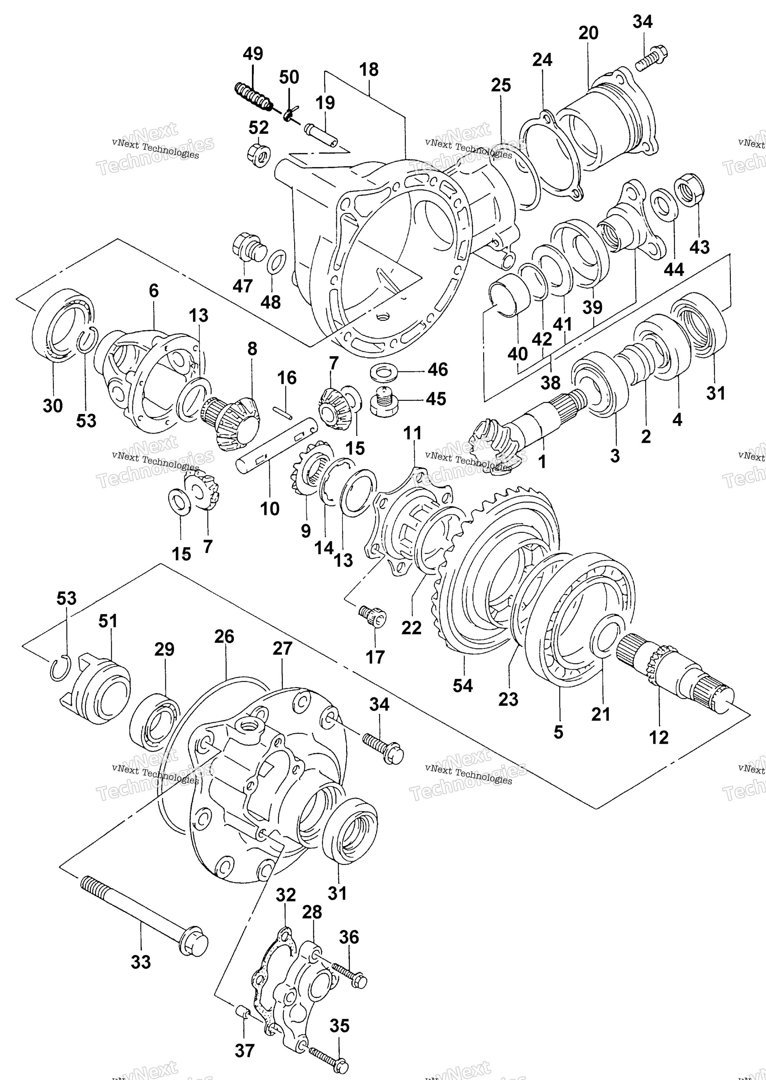 Differential передача узел (4X4)
