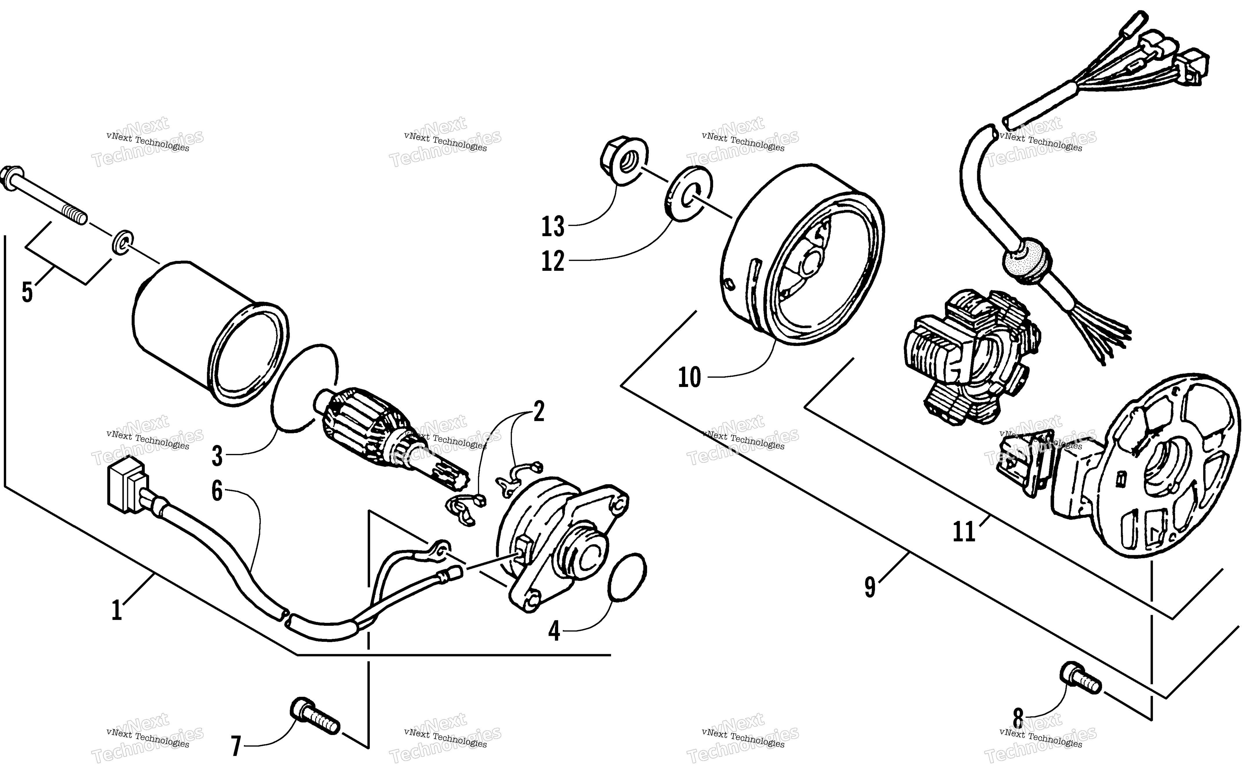 Магнето And Starter Motor Assembly