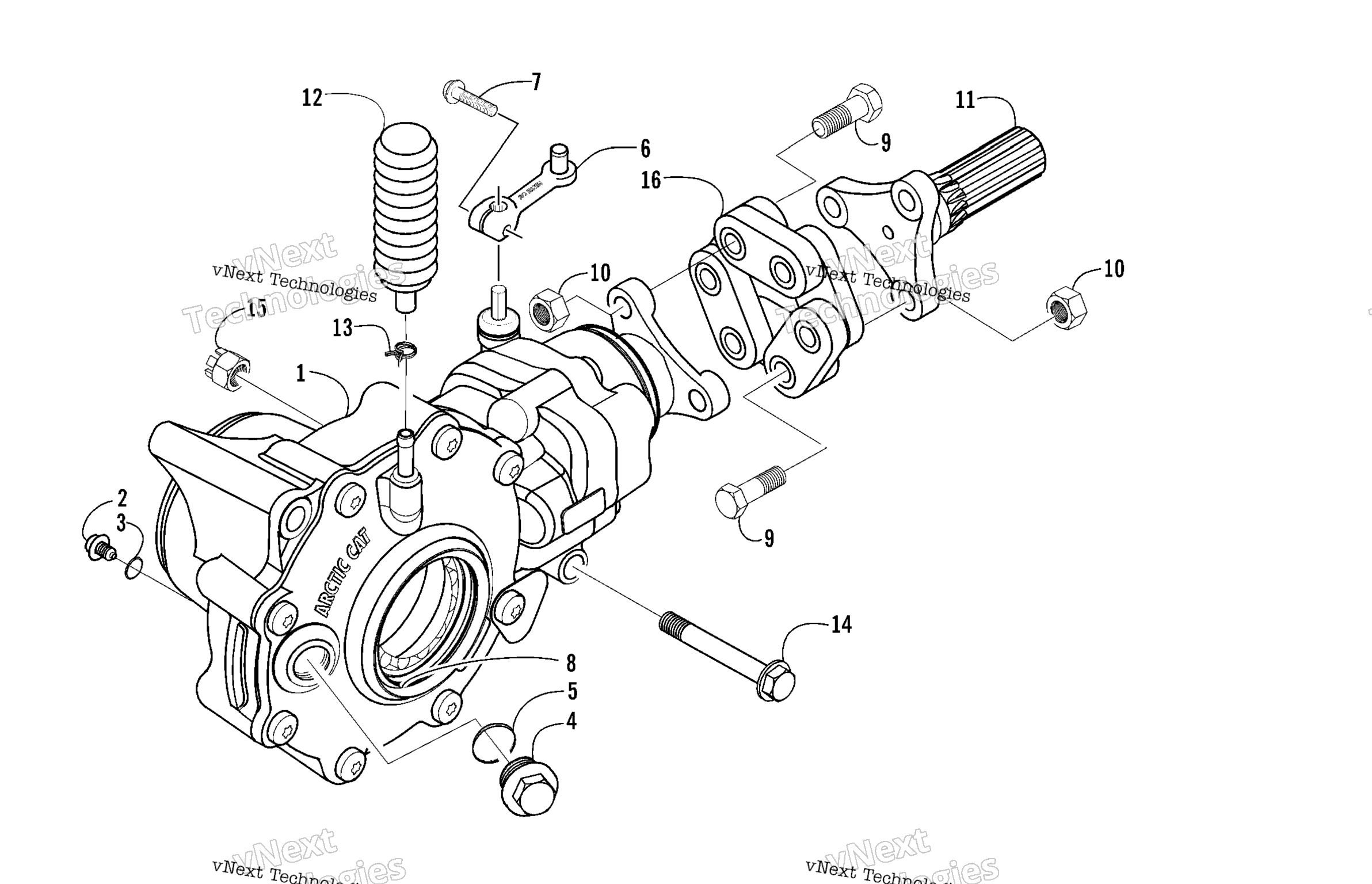 Передняя часть Drive Gearcase Assembly