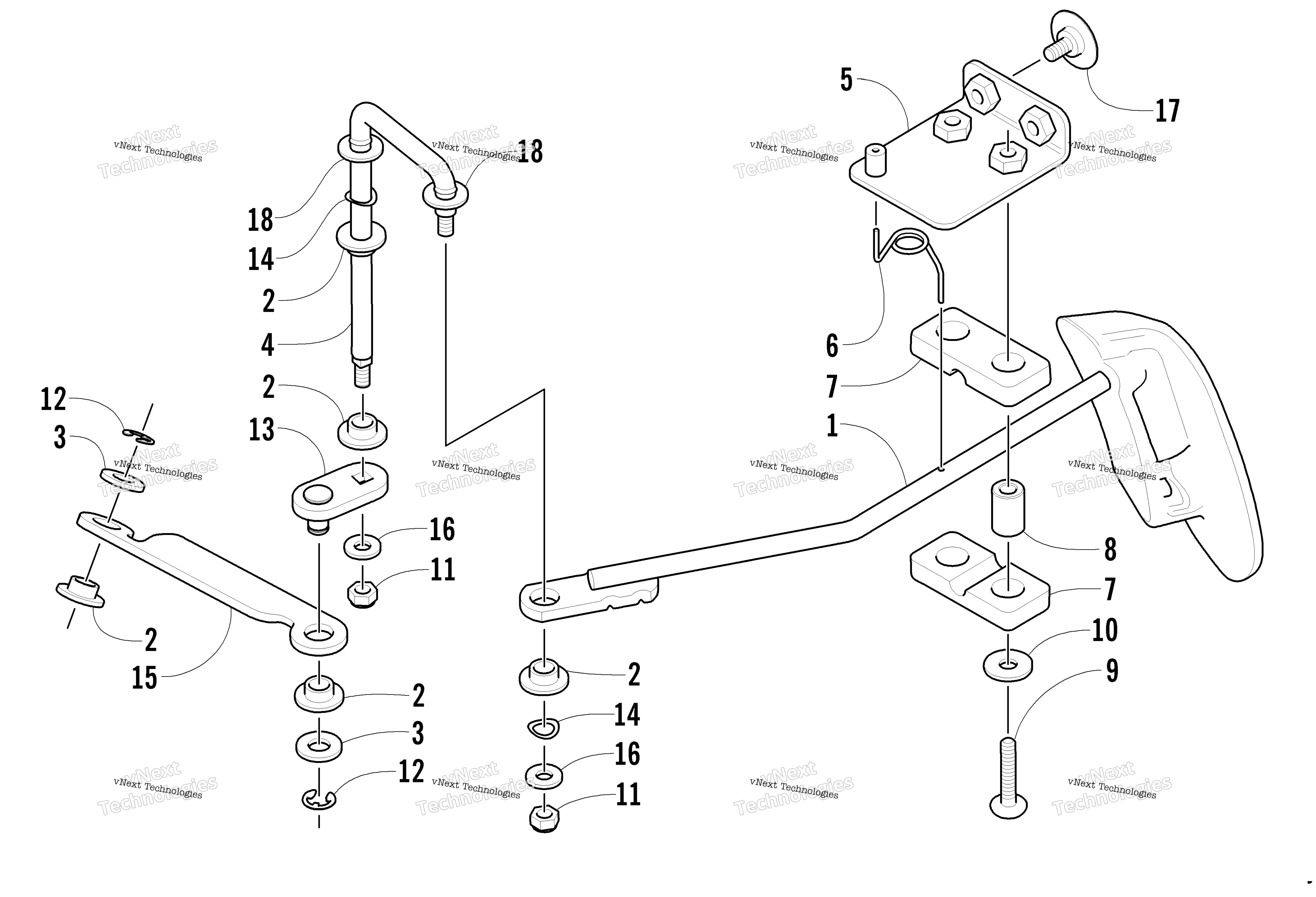 Передняя часть Drive Shift Linkage Assembly