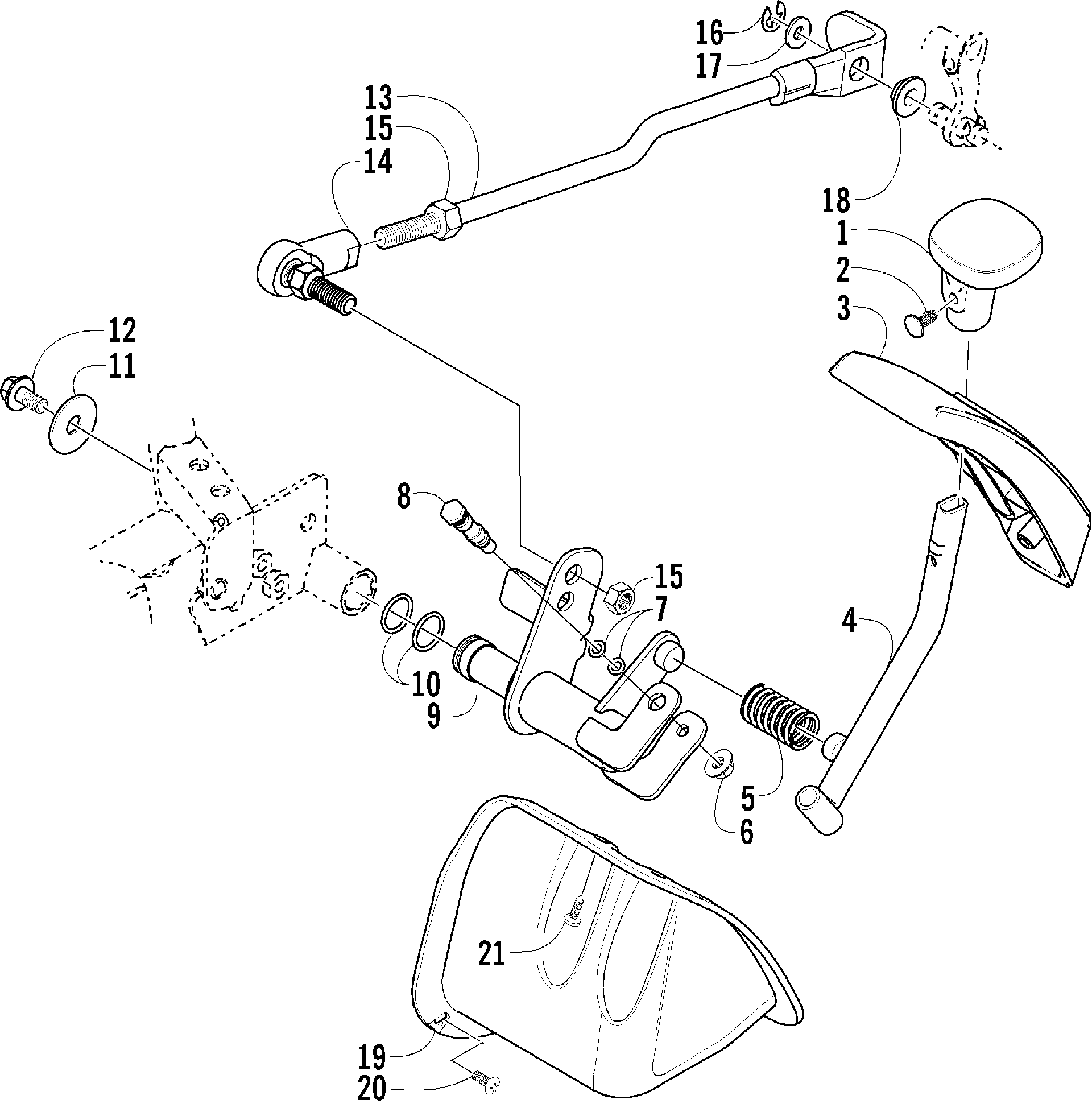 Задняя передача SHIFT LEVER ASSEMBLY [78093]