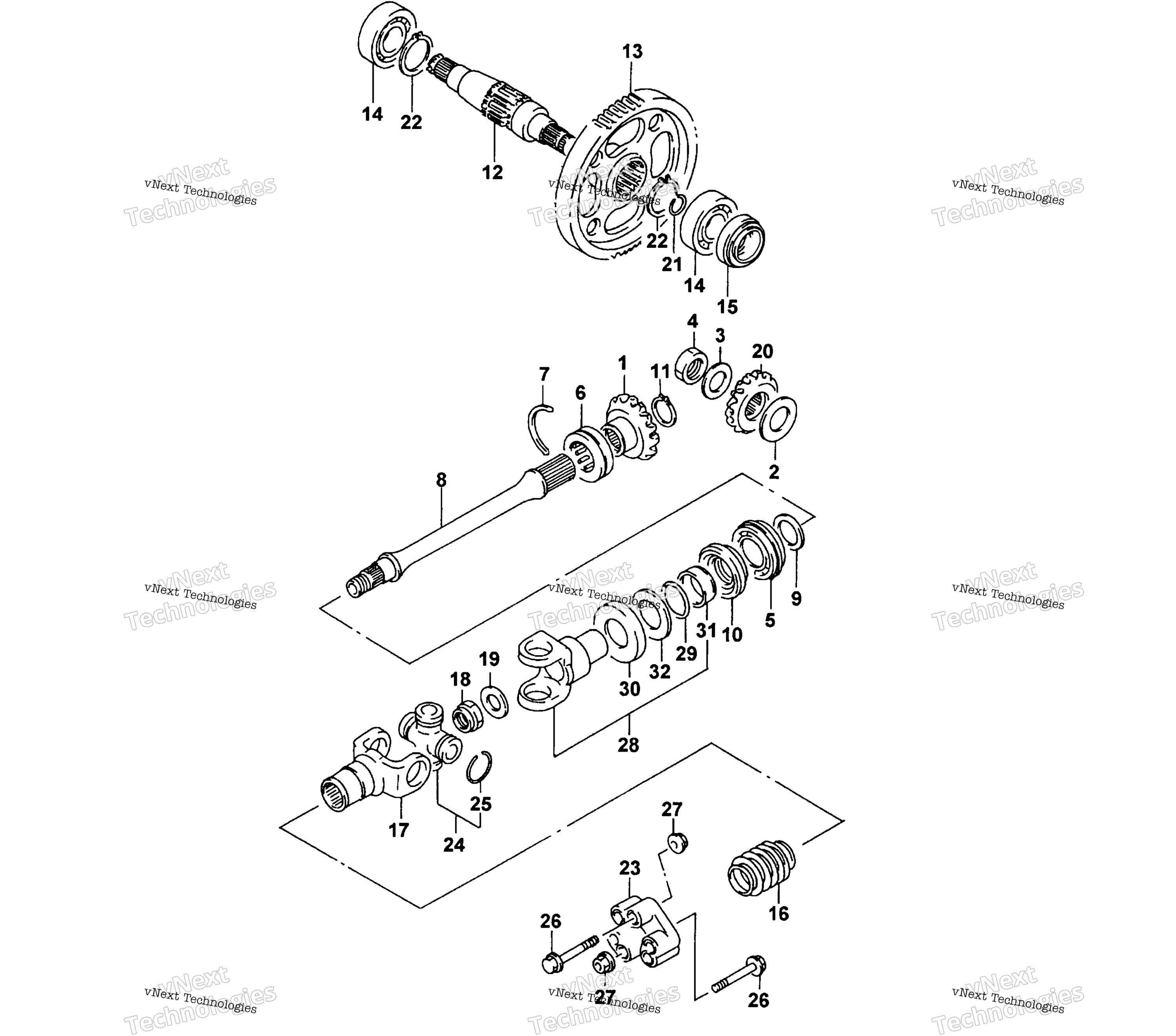 Secondary передача / Output Shaft узел