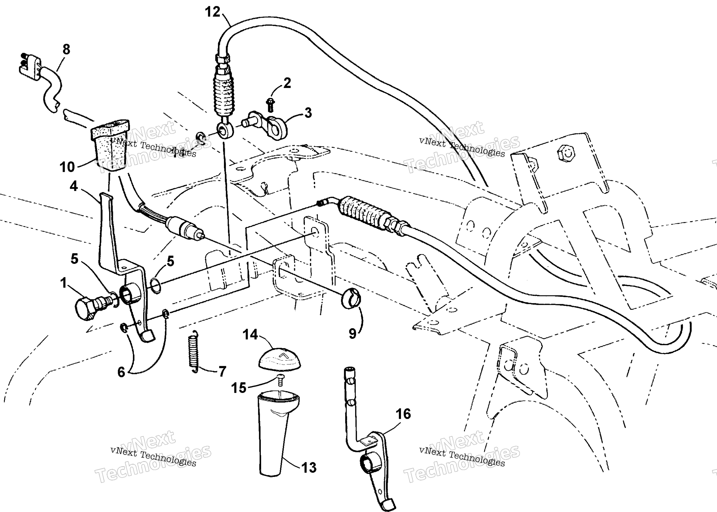 Задняя передача SHIFT LEVER ASSEMBLY