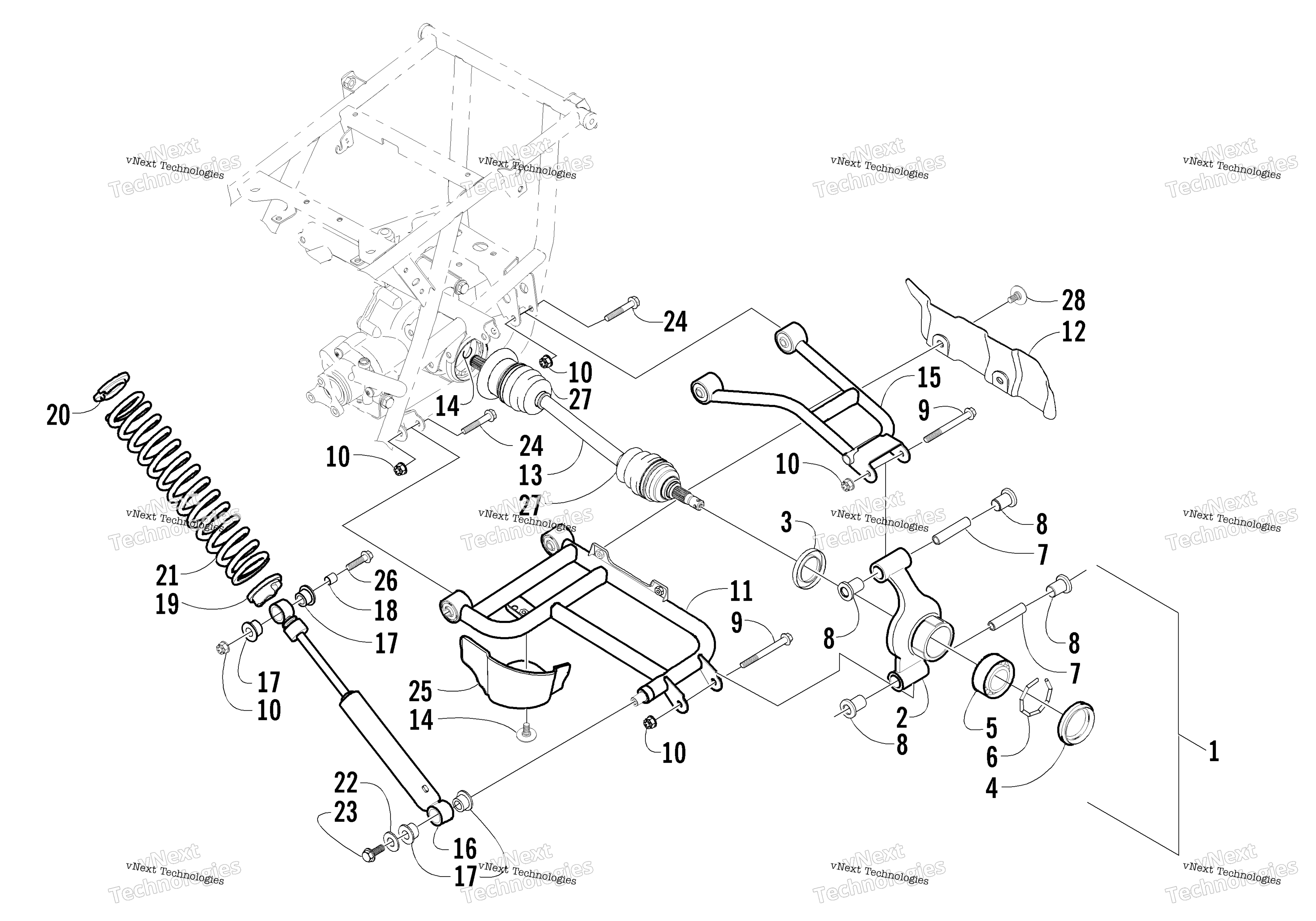Задняя часть Suspension Assembly