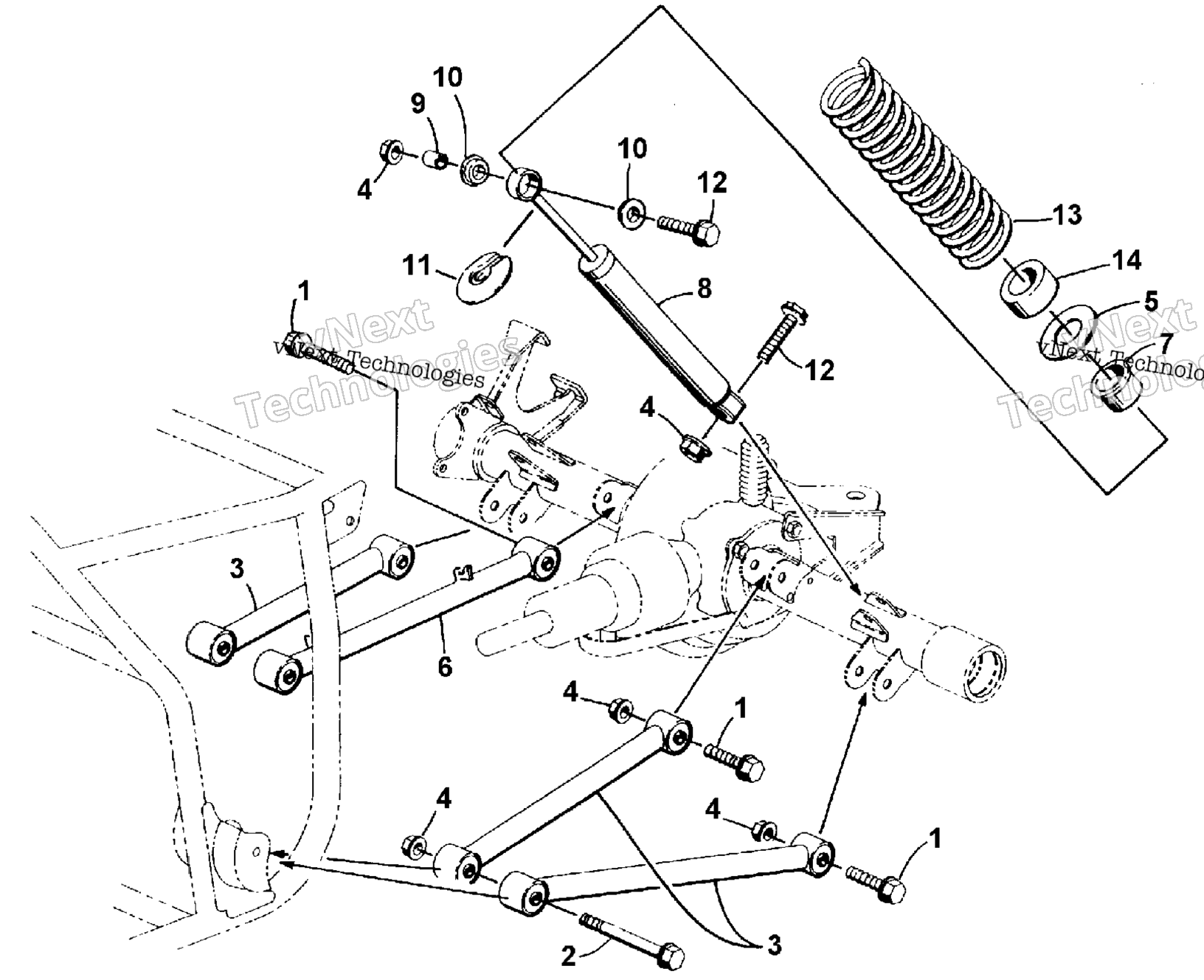 Задняя часть Suspension Assembly