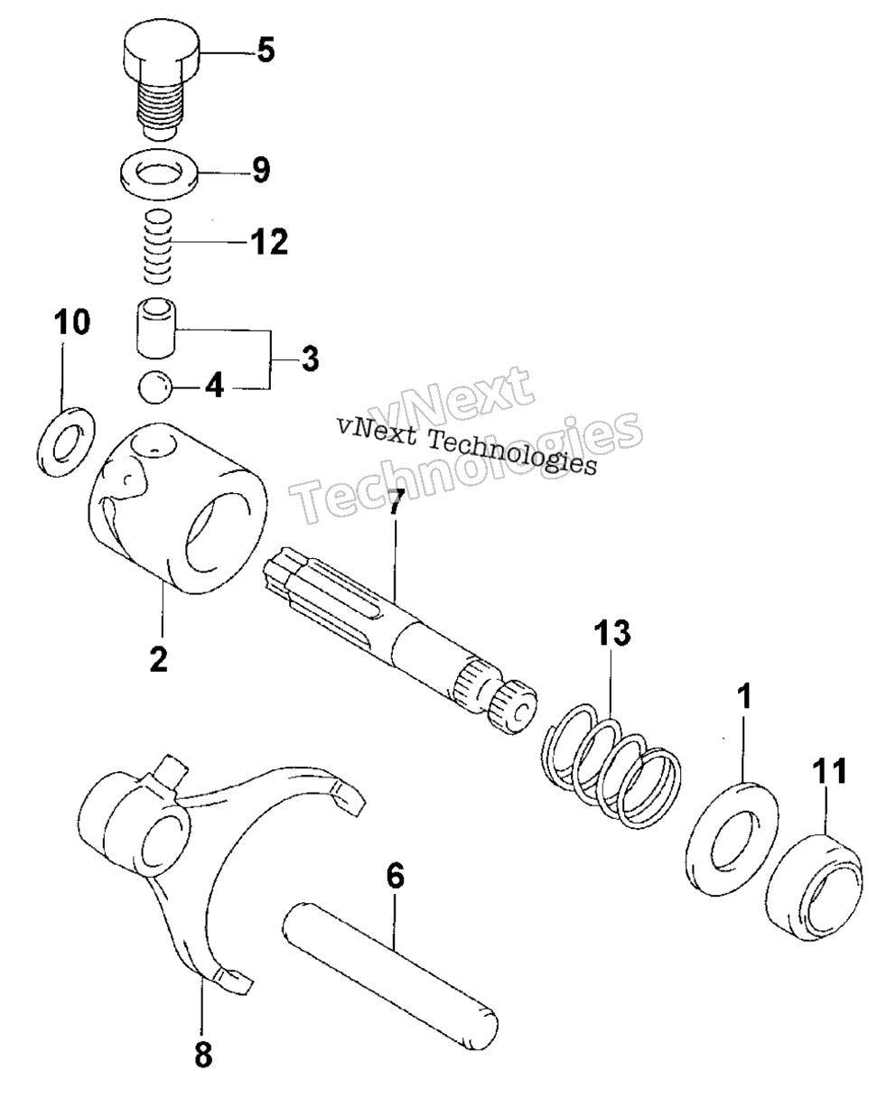 Secondary передача Shift узел (500 Cc)