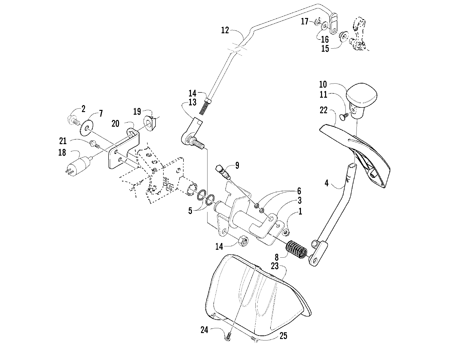 Задняя передача SHIFT LEVER ASSEMBLY [60018]