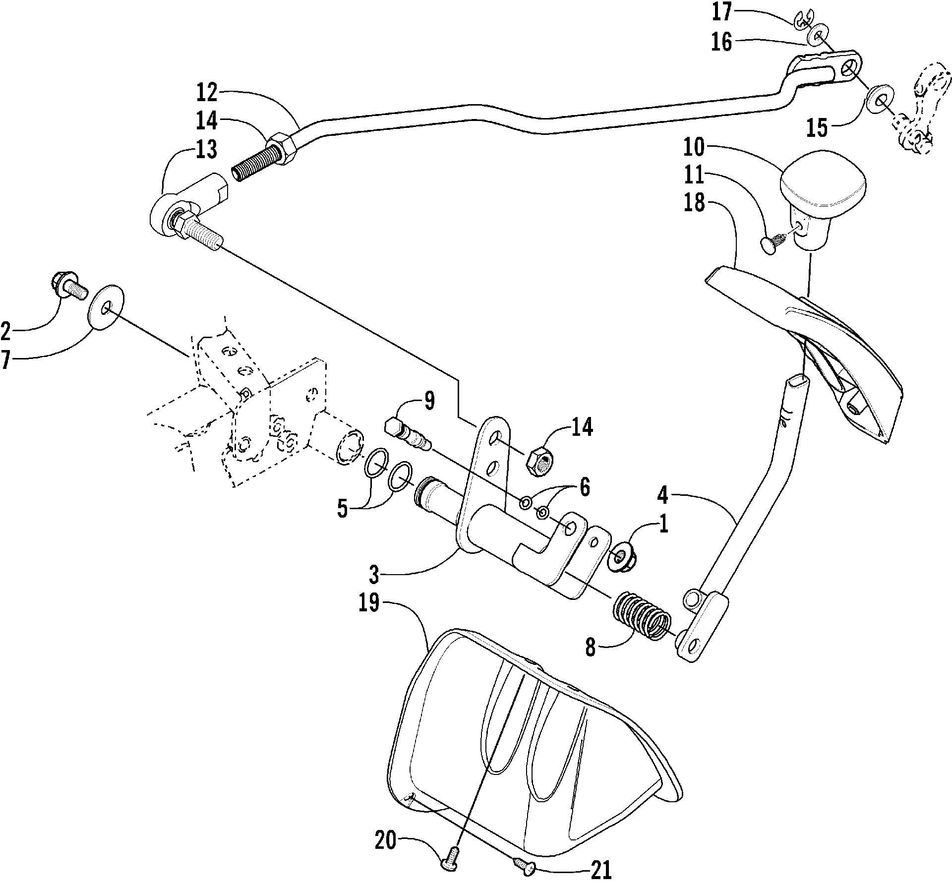 Задняя передача SHIFT LEVER ASSEMBLY [60157]