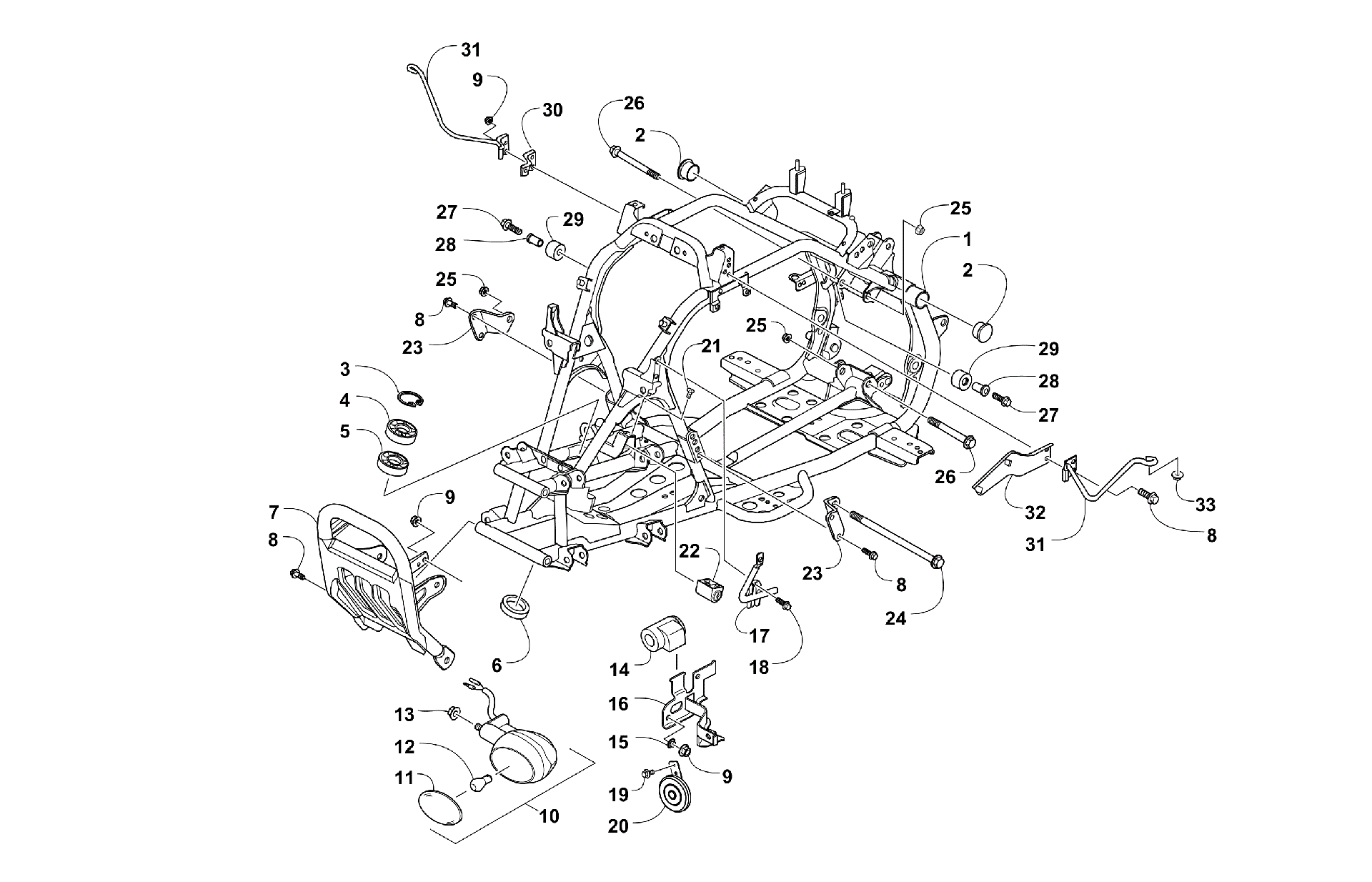 Передняя часть FRAME AND RELATED PARTS ASSEMBLY [100739]