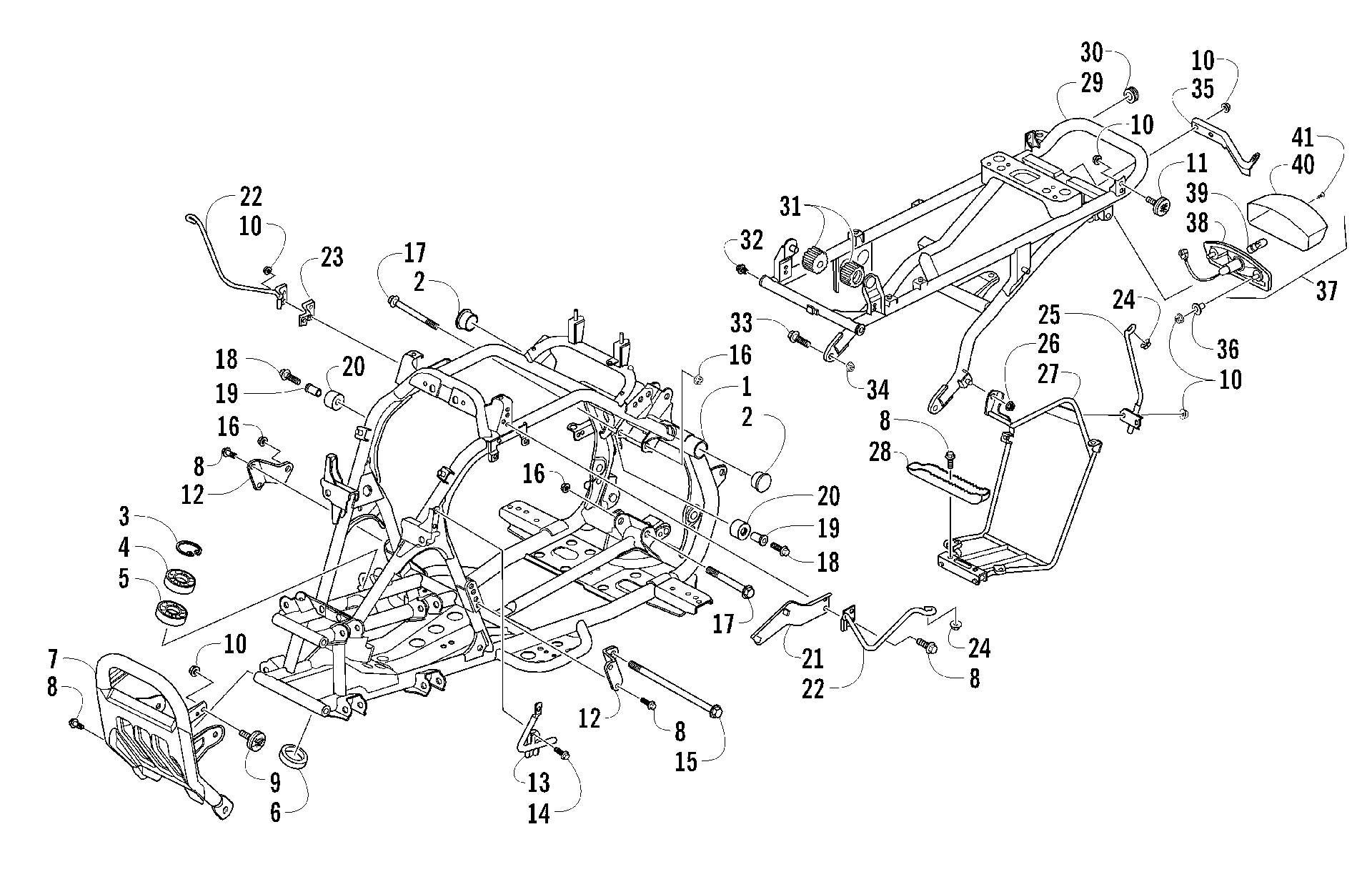 FRAME, TAILLIGHT, и RELATED PARTS узел [92548]