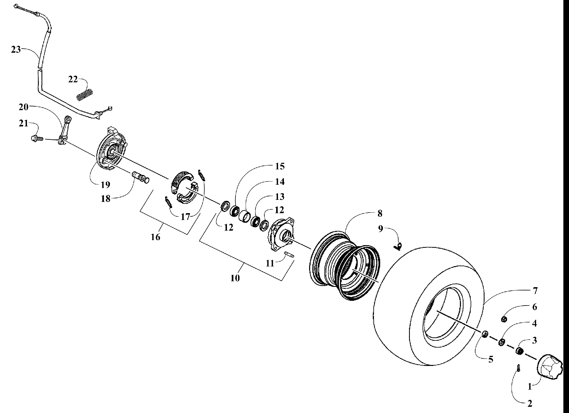 Переднее колесо AND BRAKE ASSEMBLIES [90942]