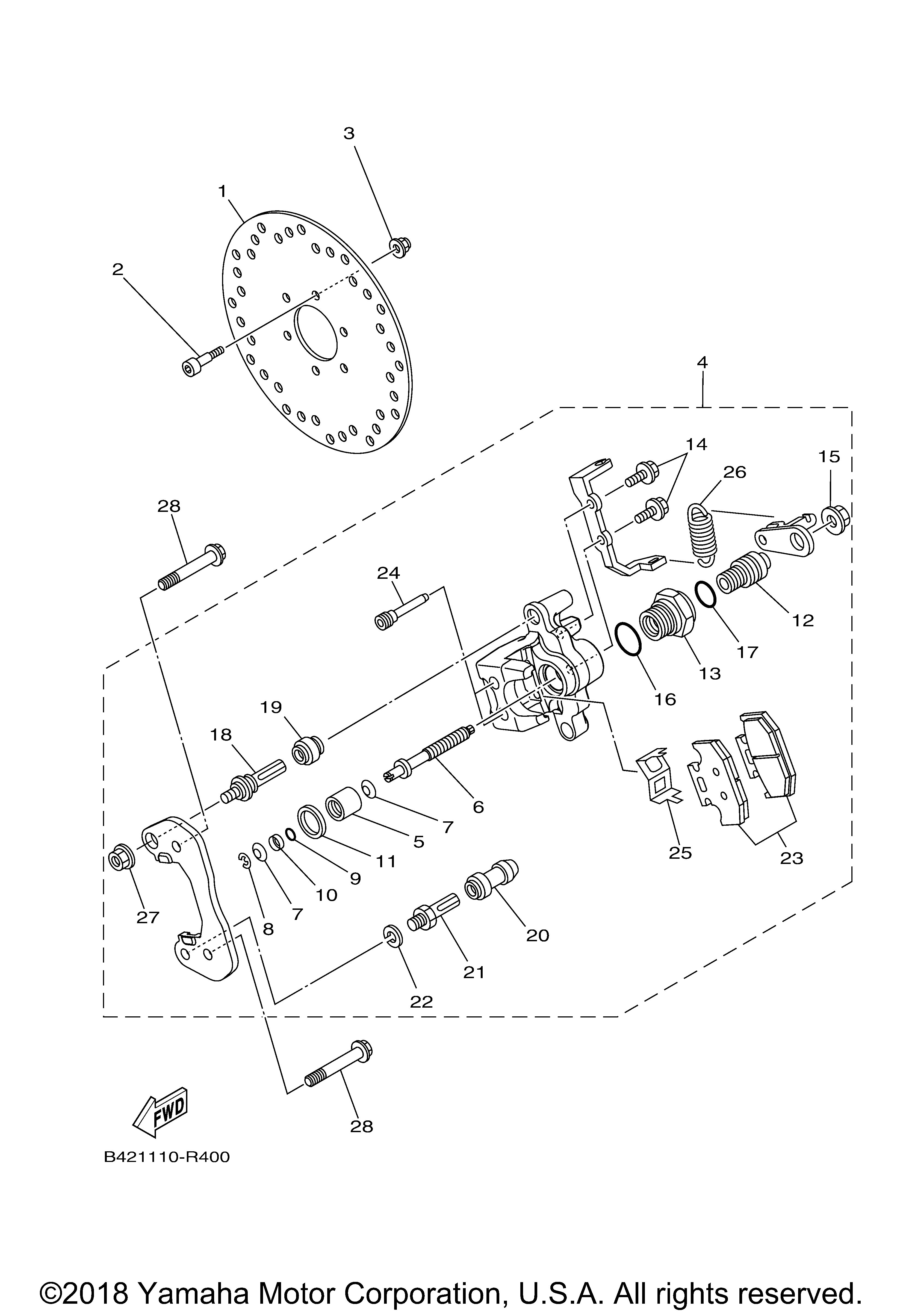 Задняя часть BRAKE CALIPER 2