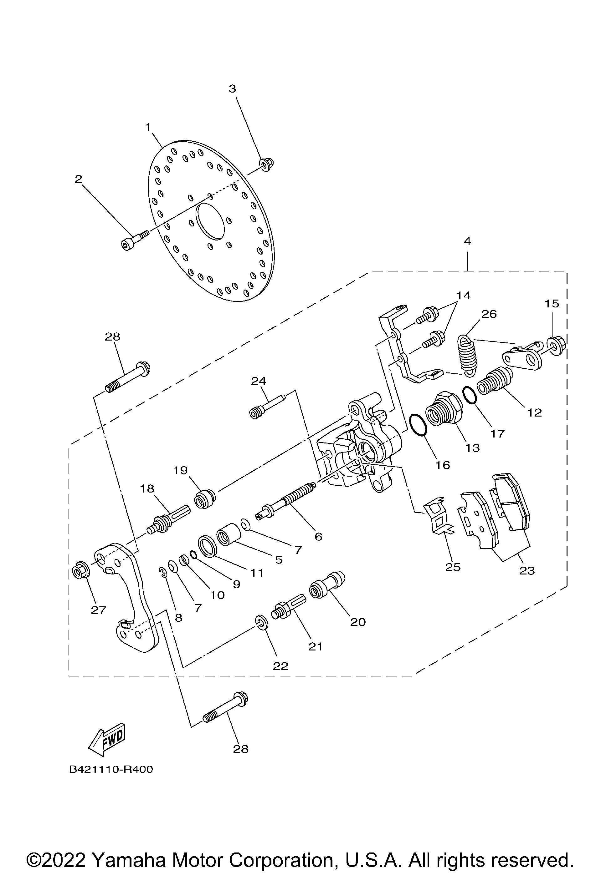 Задняя часть BRAKE CALIPER 2