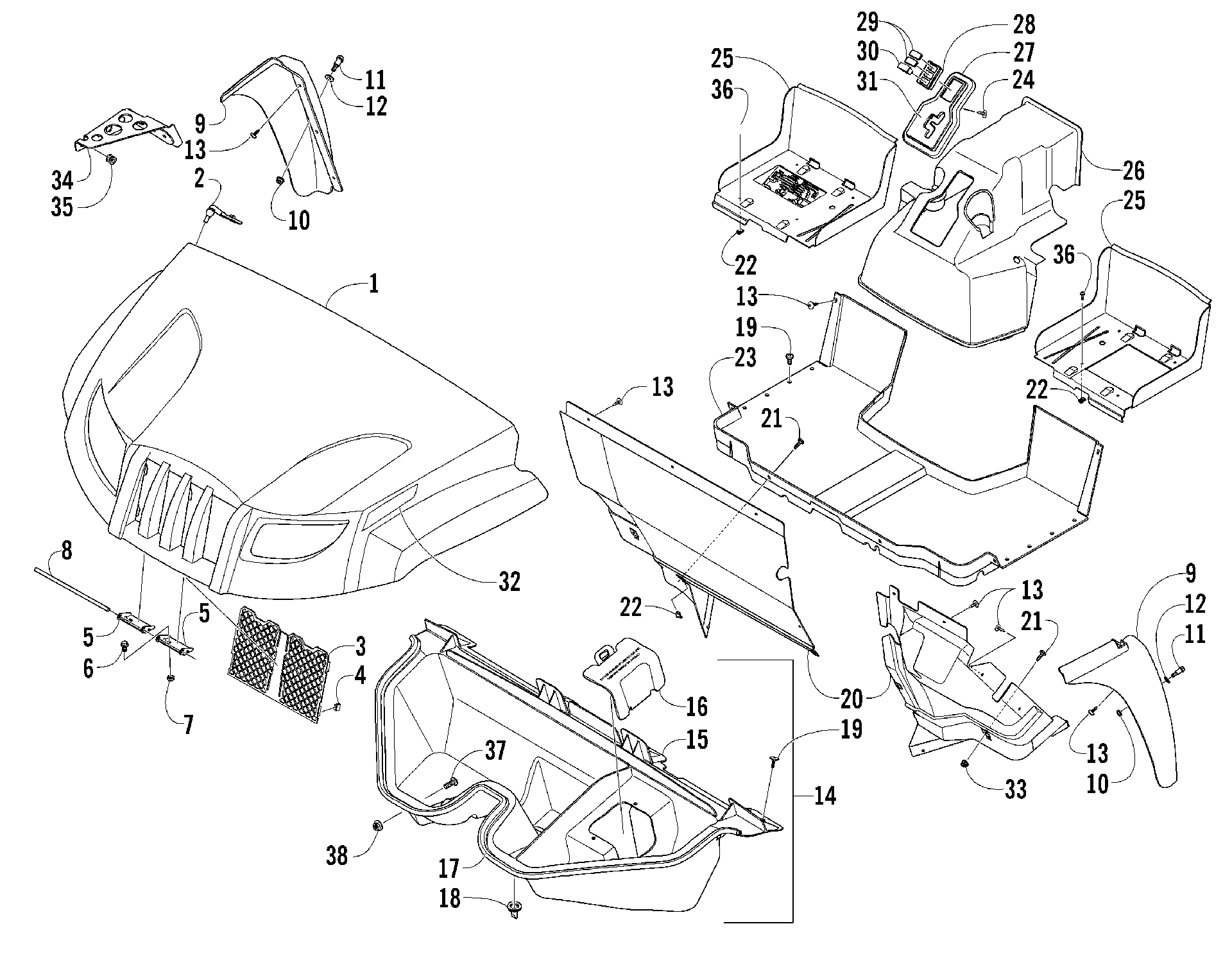 Передняя часть BODY PANEL ASSEMBLY [84775]